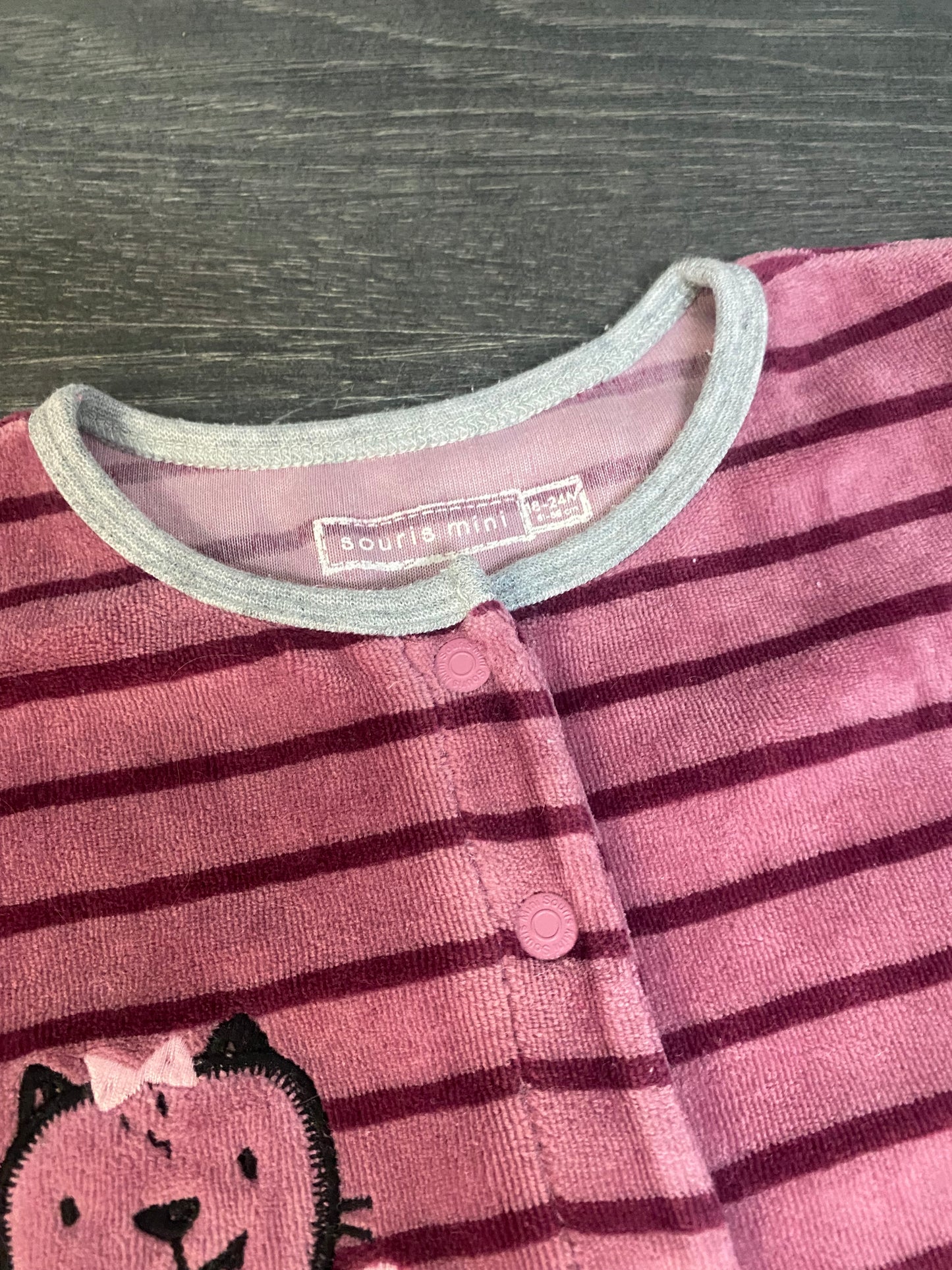 Friperie - pyjama velours - 18-24 mois - usagé bel etat