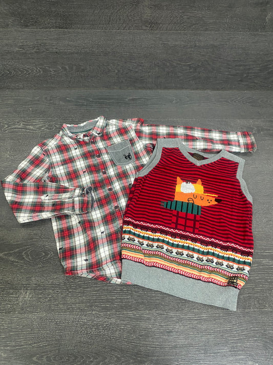 Friperie - chemise et debardeur - 6 ans - souris mini