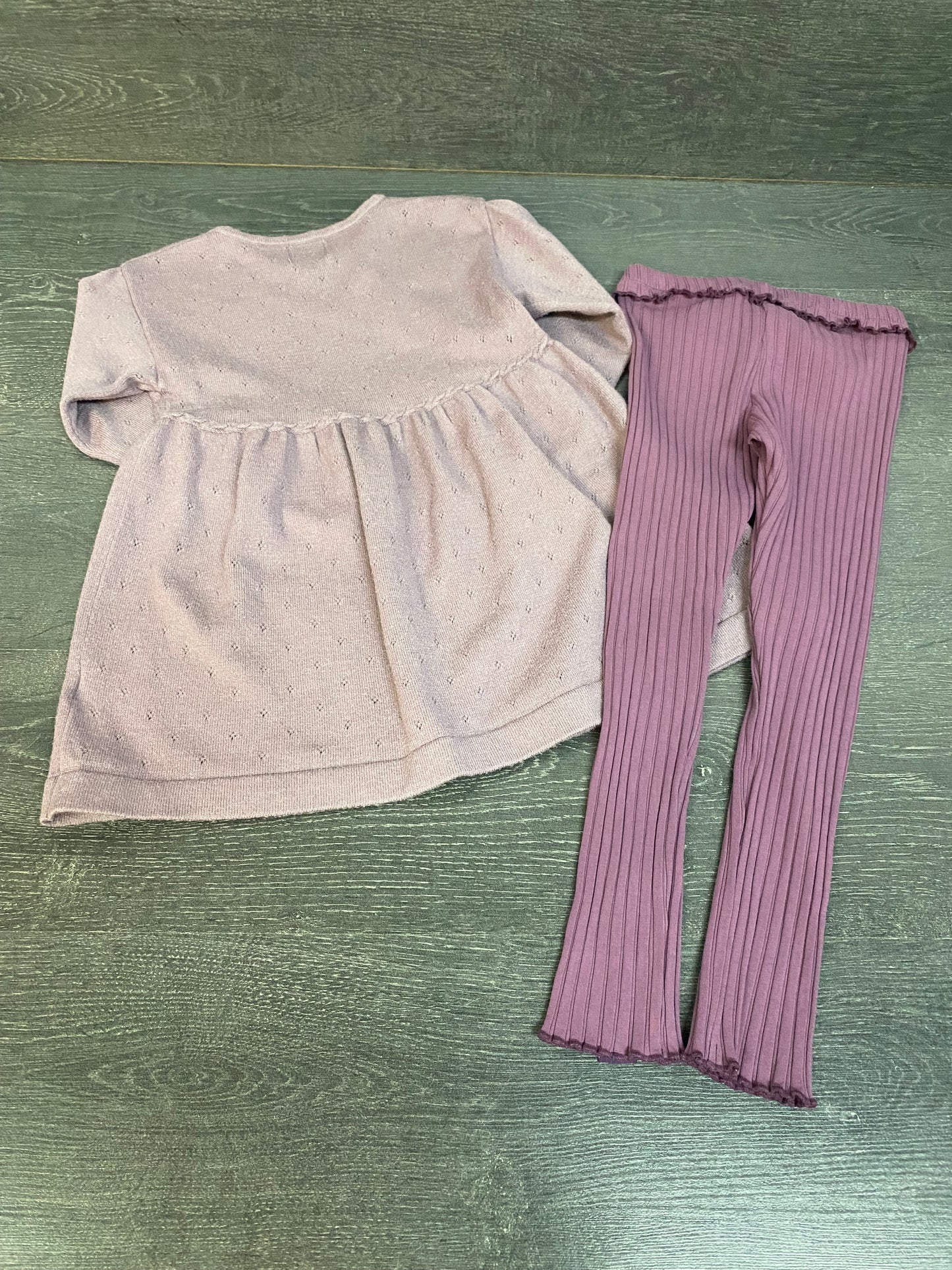 Friperie - robe tricot et legging - 6 ans - souris mini