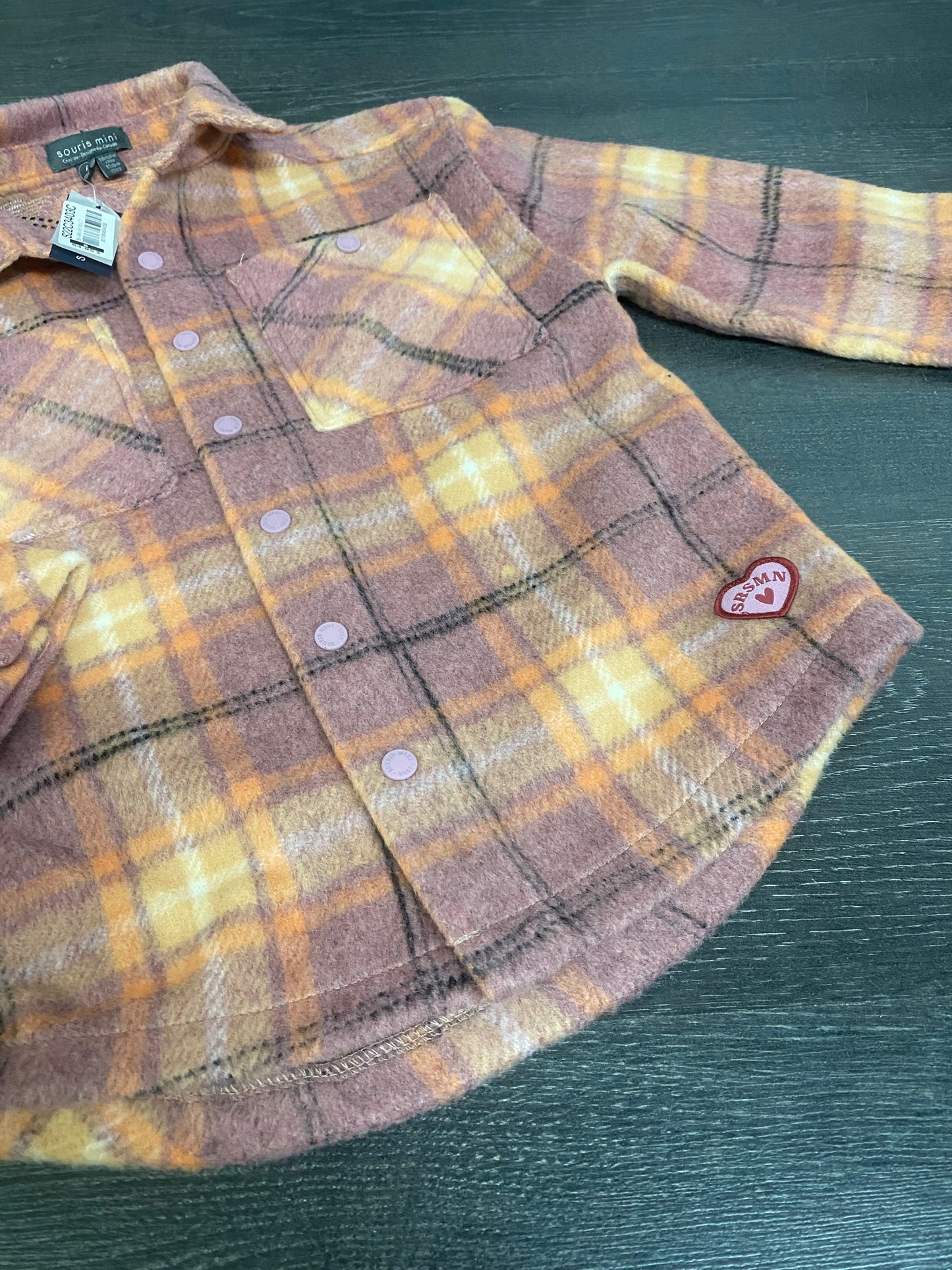Veste en laine a carreaux - neuve - souris mini - 6 ans