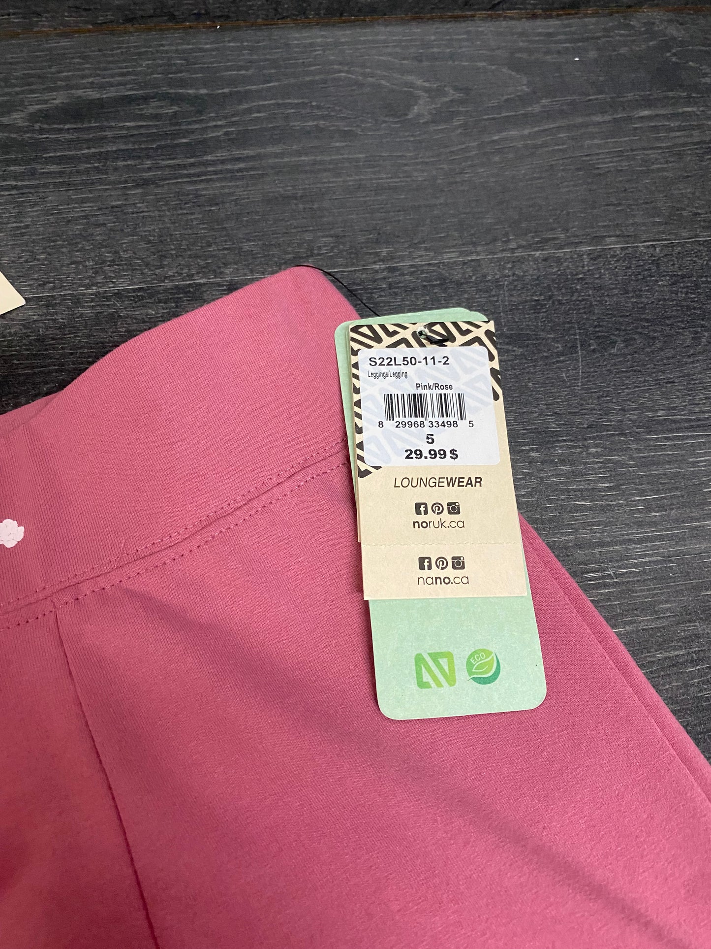 Duo legging - nano - 5 ans - noir et rose