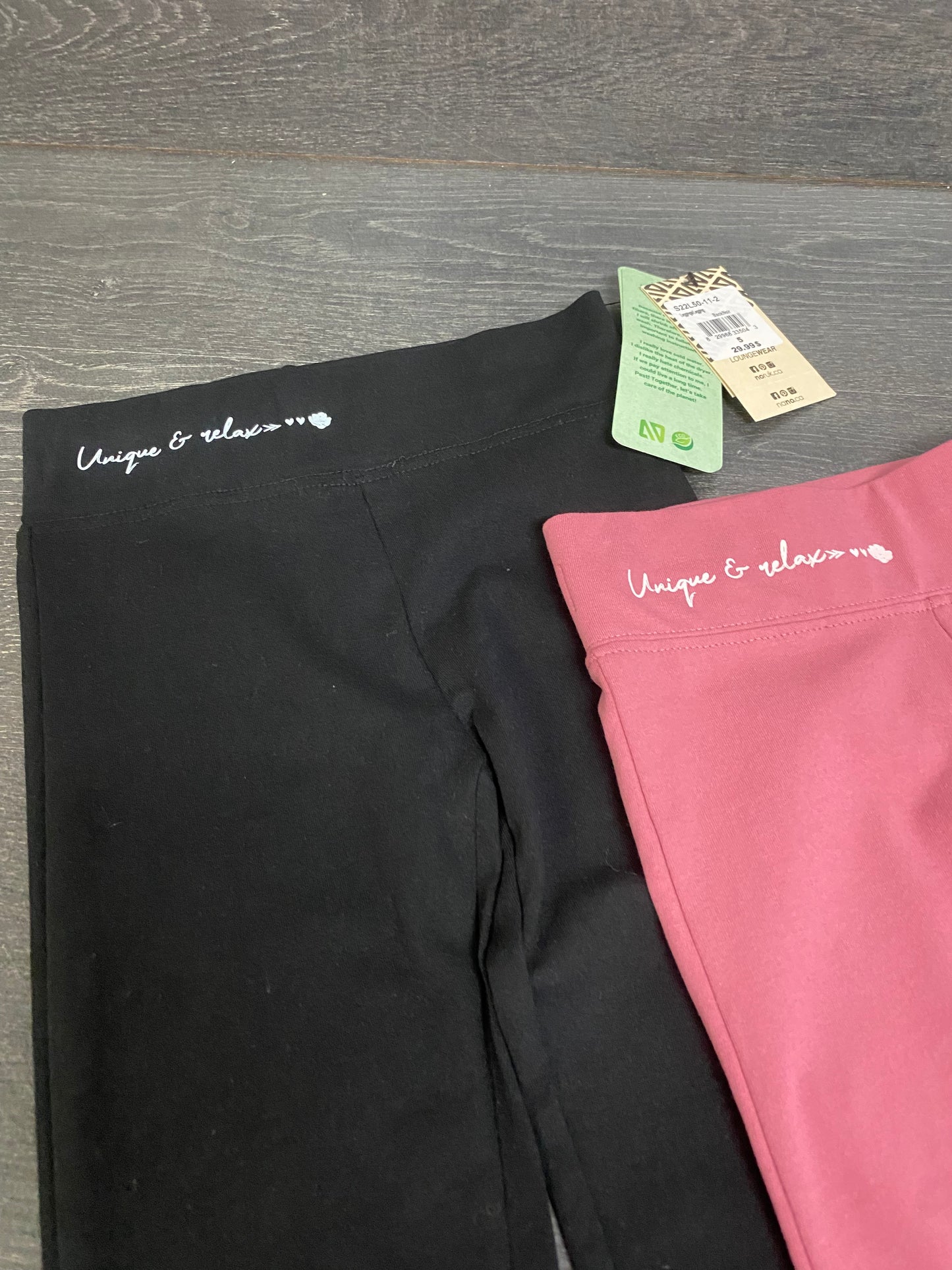 Duo legging - nano - 5 ans - noir et rose