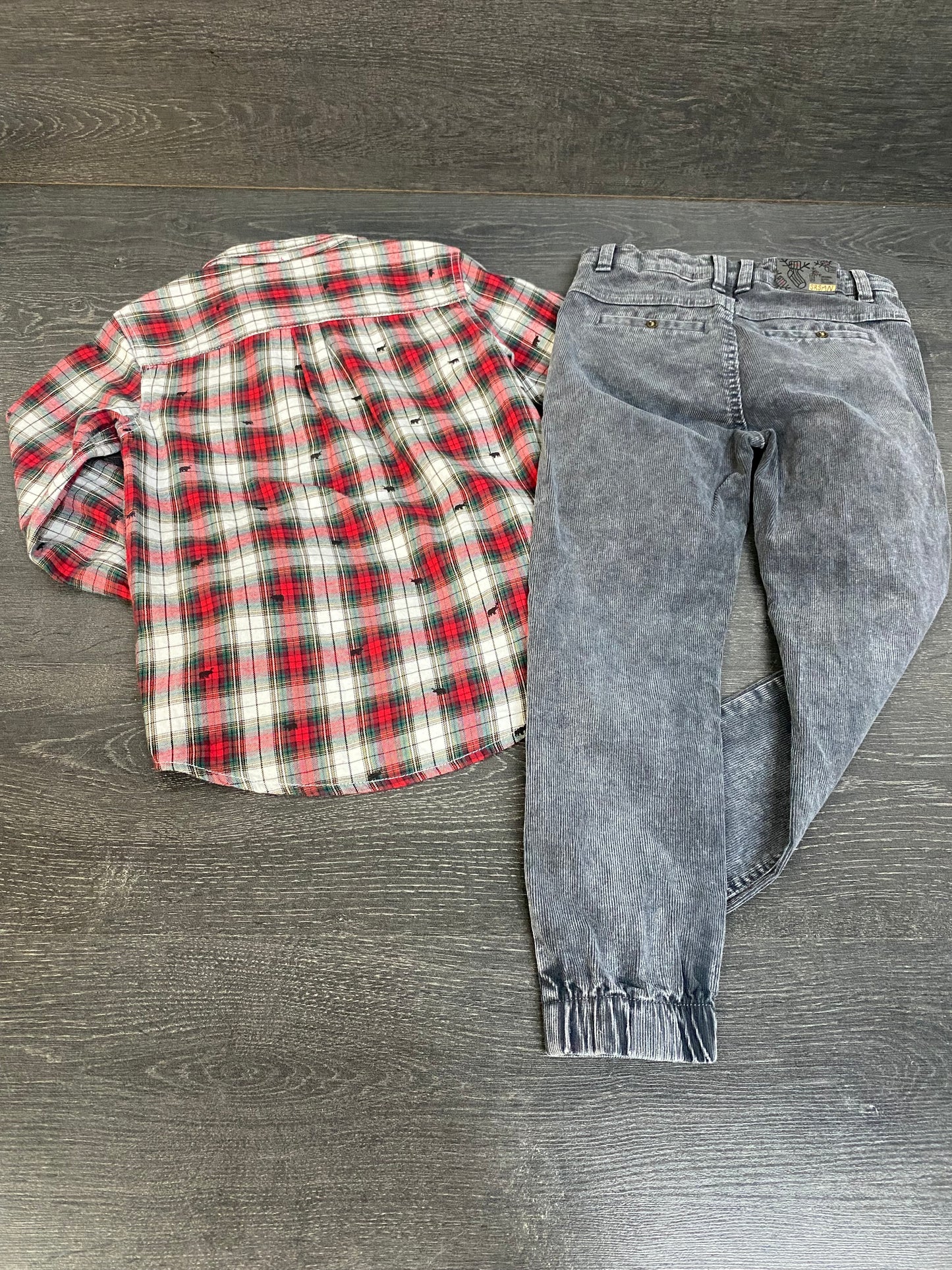 Friperie 7 ans - chemise et pantalon - souris mini