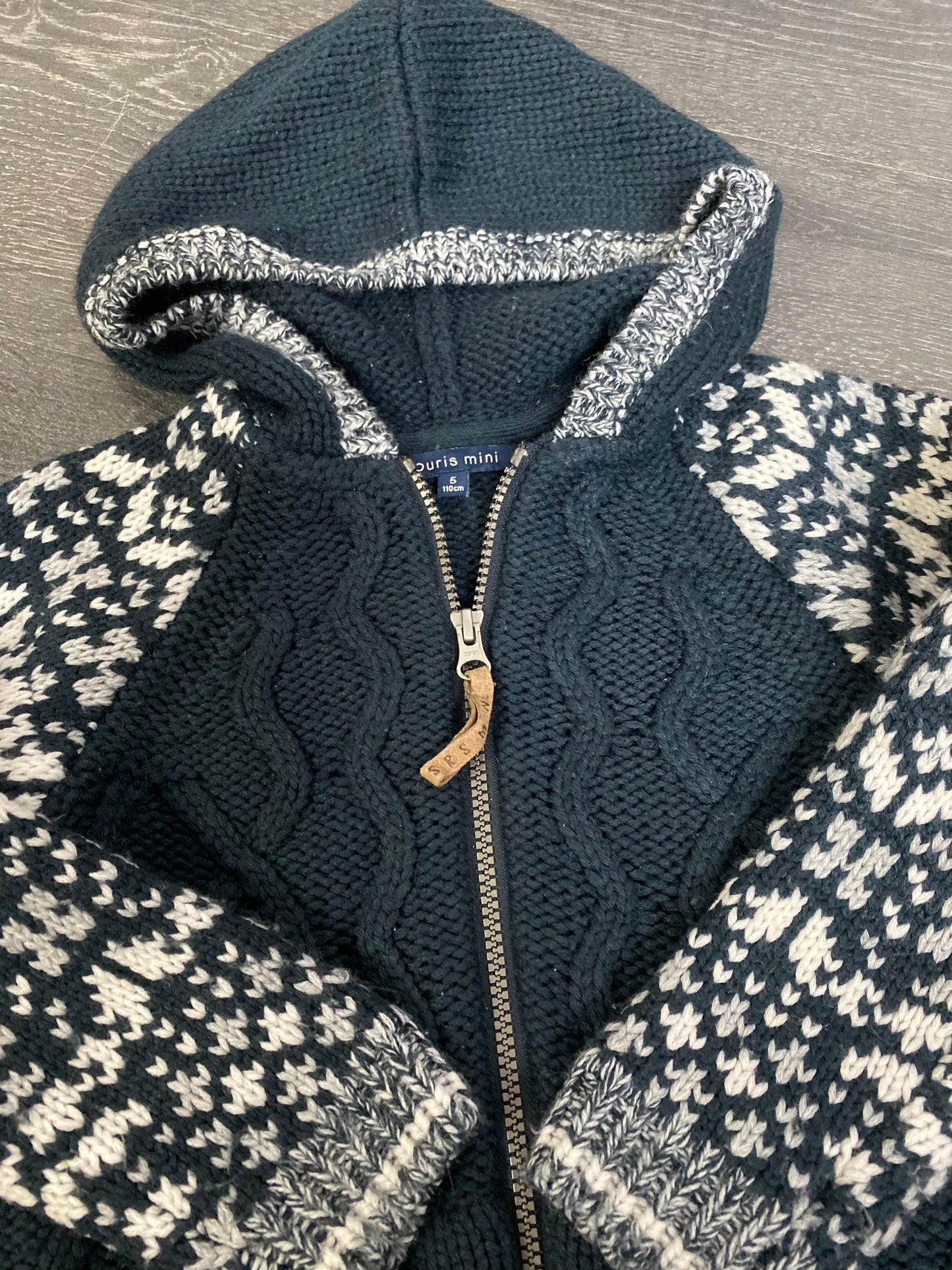 Friperie - veste de tricot - 5 ans - souris mini