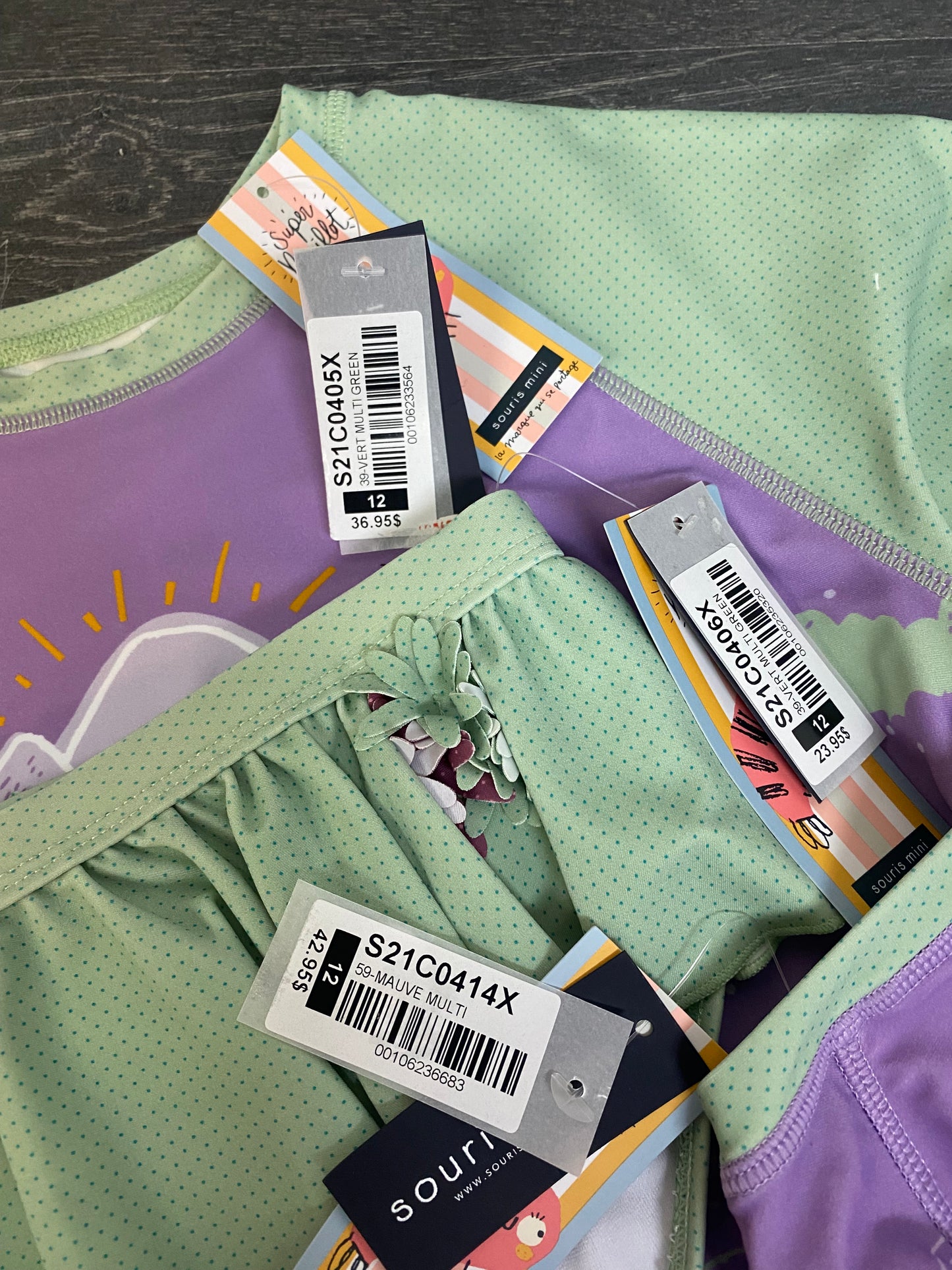 Reservé - Trio - one piece, rashguard et culotte bikini - 12 ans subtil defaut voir photo