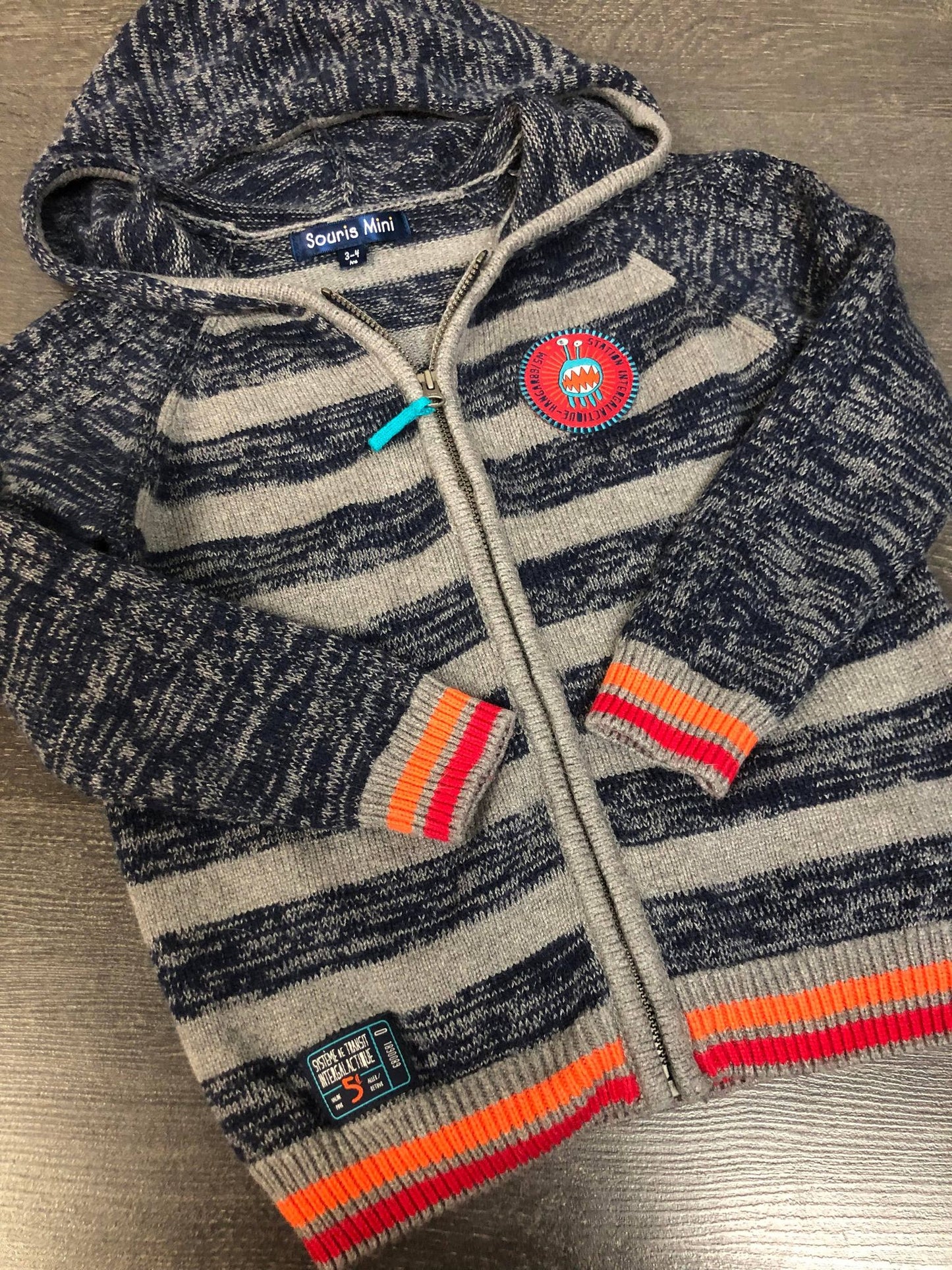 FRIPERIE - Veste tricot - Souris mini - 3-4 ans