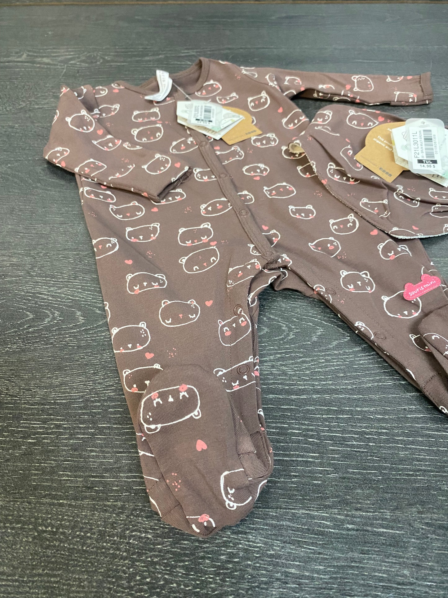 Promo 25$ - pyjama et bavoir - 3-6 mois et tul - neuf - souris mini