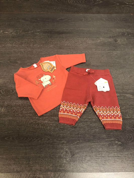 Manches longues et pantalon de tricot - souris mini - 0-3mois