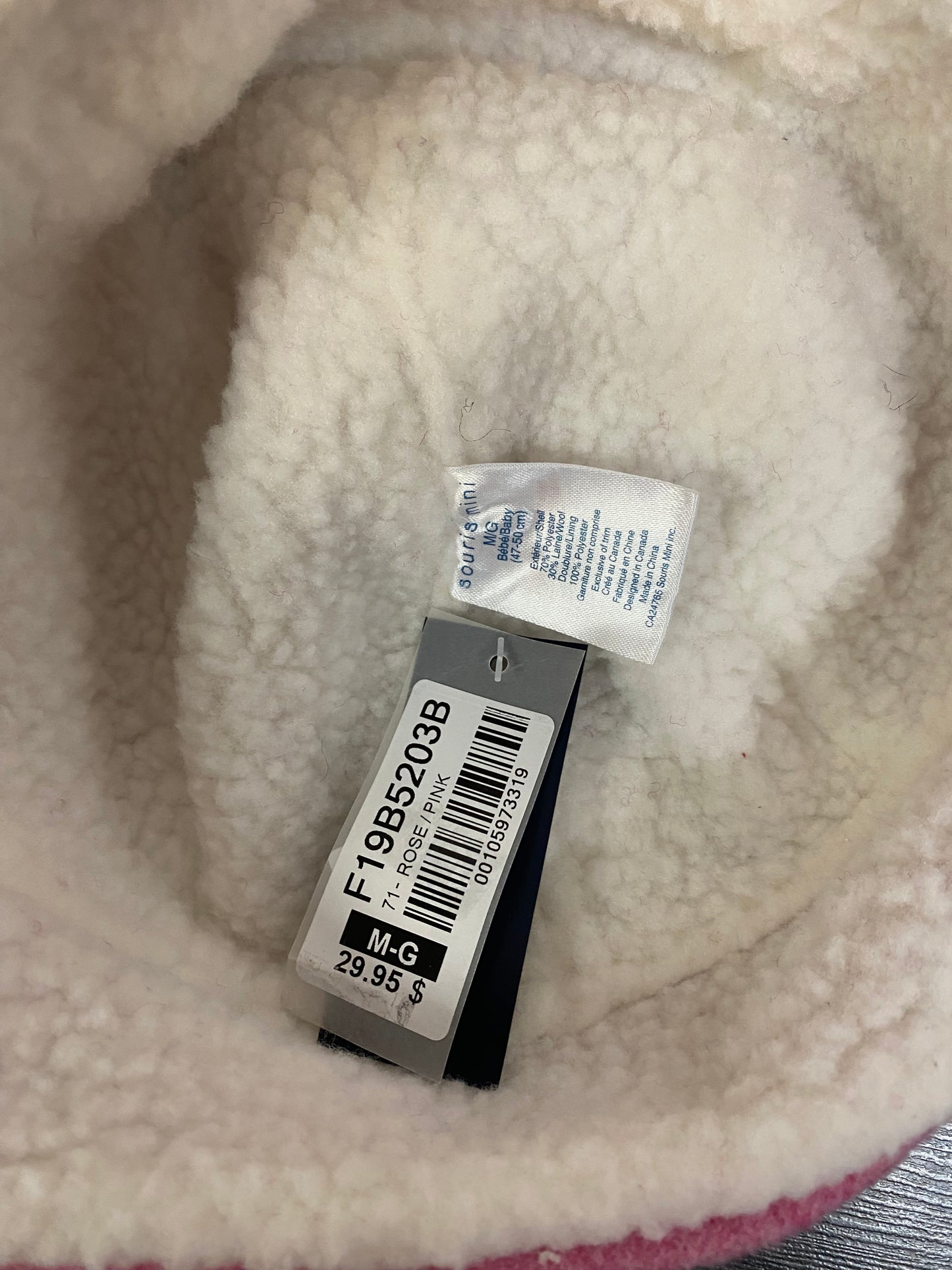 Casquette doublée - m/g enfant - souris mini