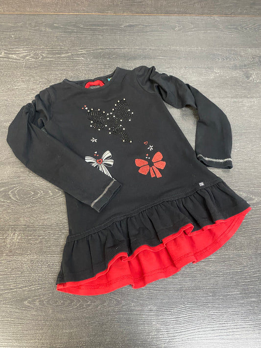 Friperie - tunique noire et rouge - 4 ans - nano