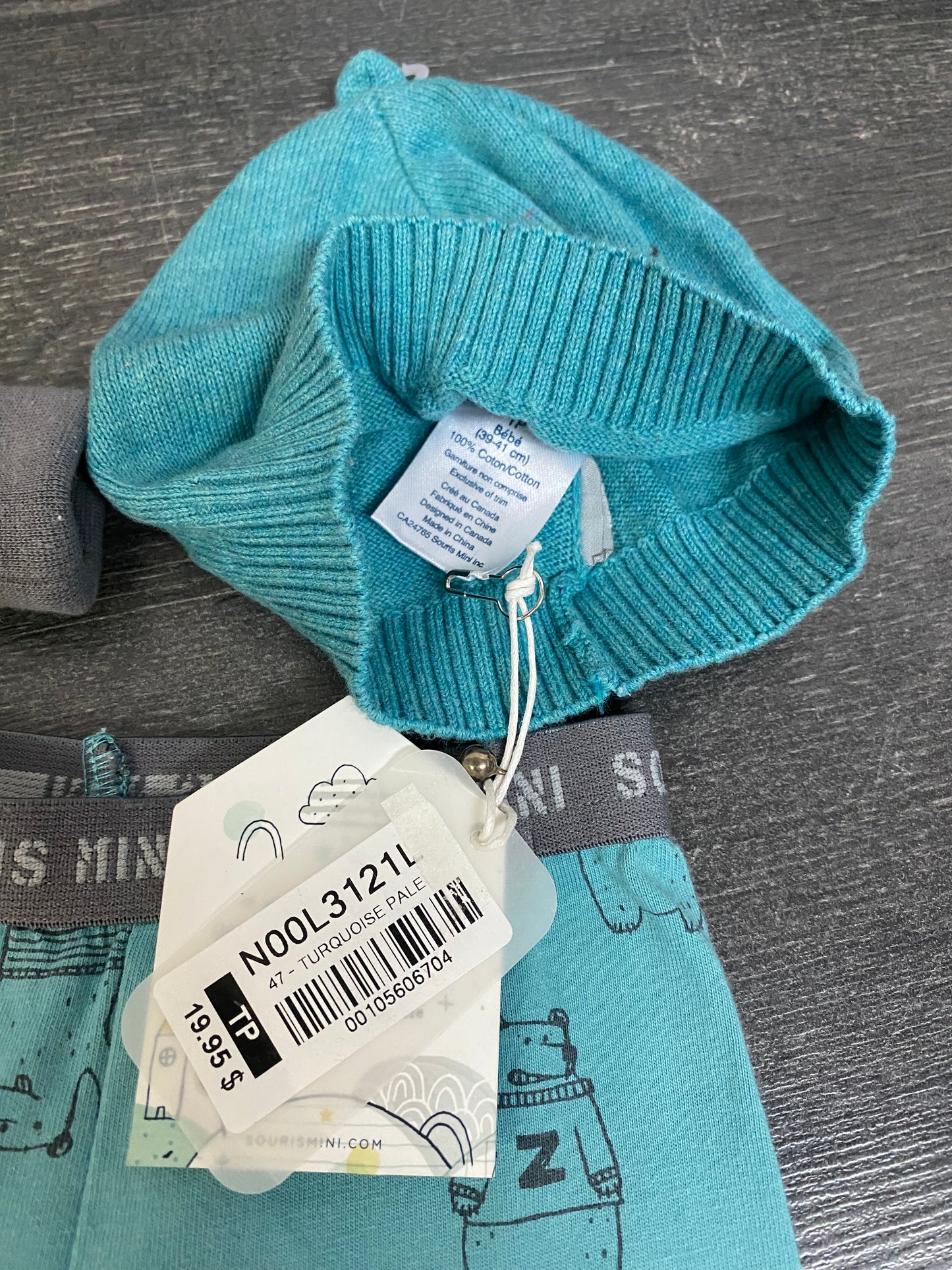 Neuf et usagé - souris mini - pyjama 3-6 mois, 1x bas nn-1 mois, 1 x bas 3-6 mois -  1x bonnet tricot xsmall layette - sourismini