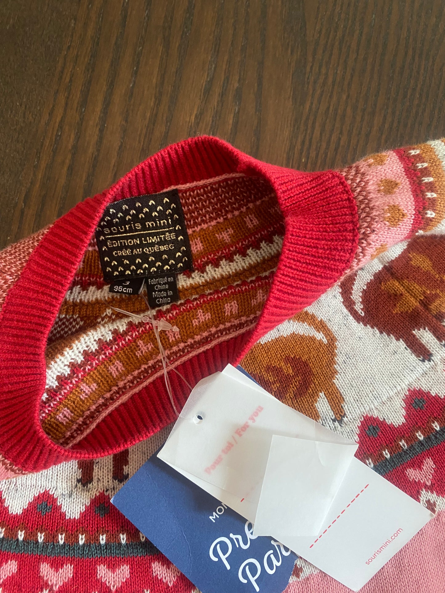 Reservé - Tricot de noel - 3 ans - souris mini - echantillon