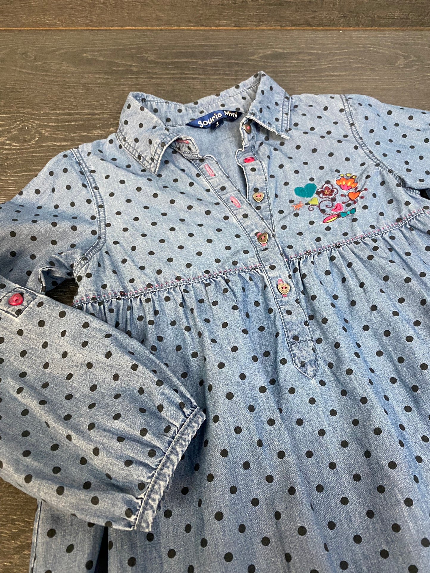 Friperie - robe / tunique - nostalgie - souris mini - 7 ans