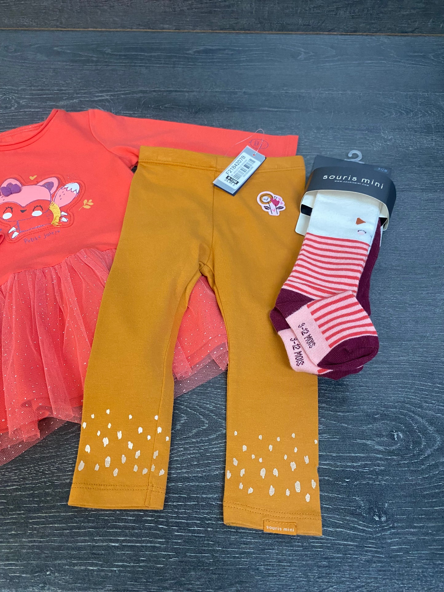 Tunique - legging - collant - 9/12 mois - neuf - souris mini