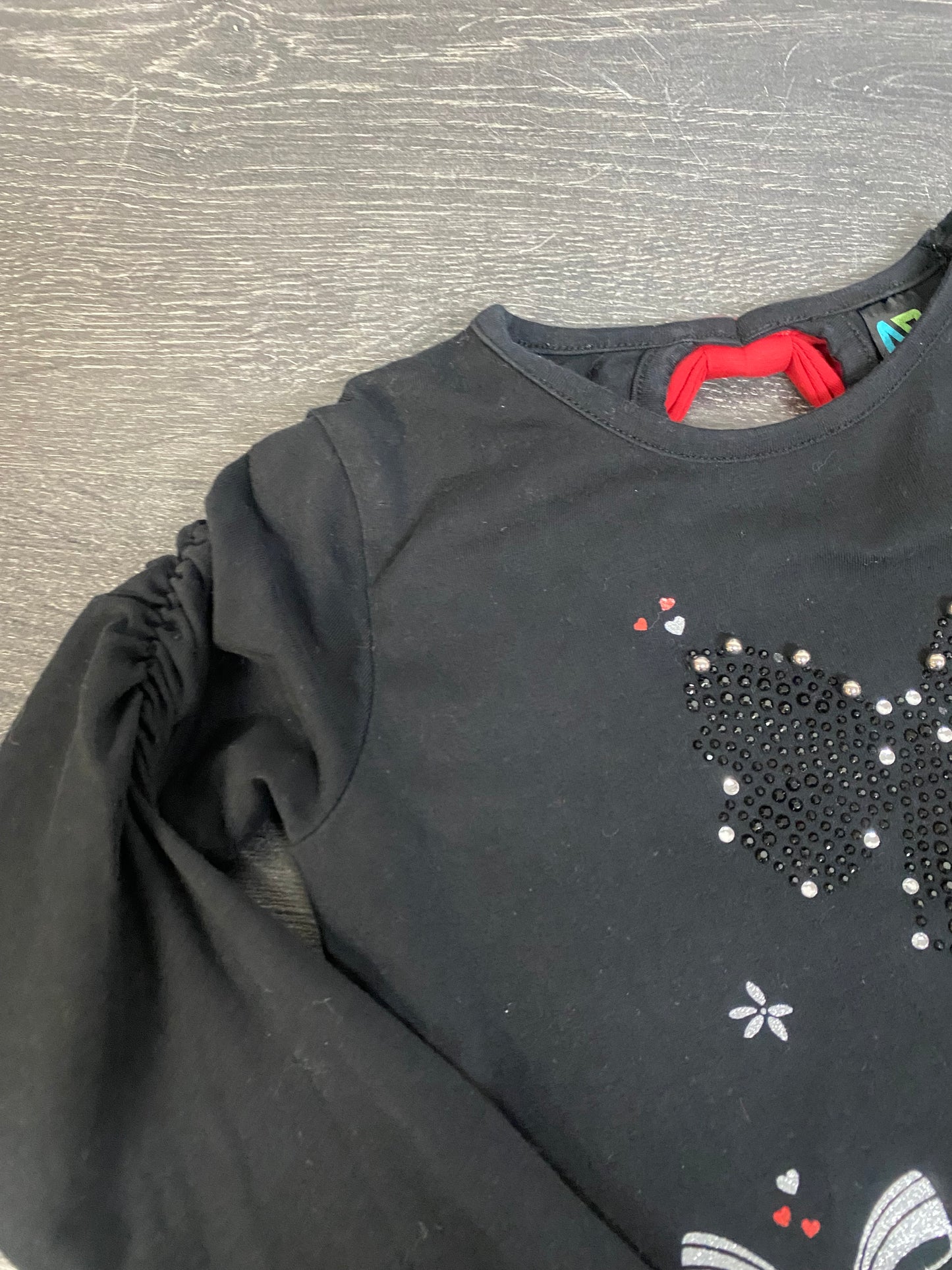 Friperie - tunique noire et rouge - 4 ans - nano