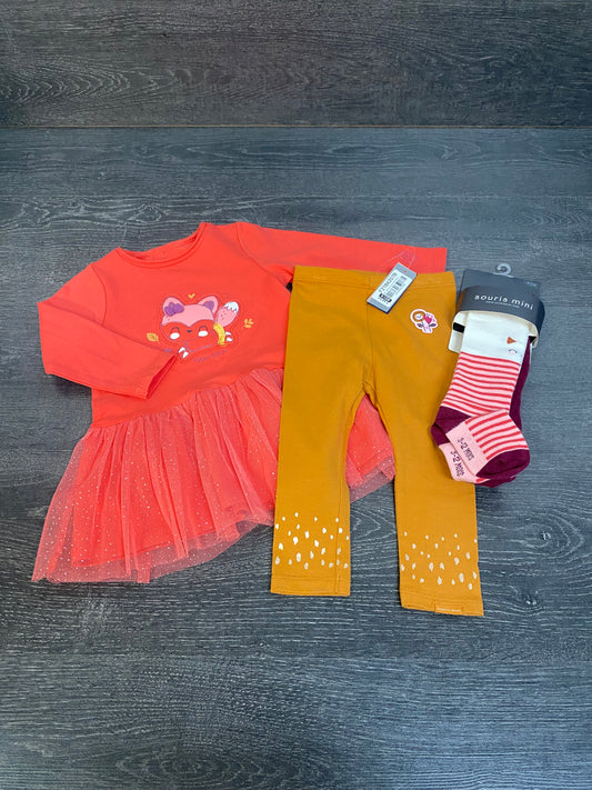Tunique - legging - collant - 9/12 mois - neuf - souris mini