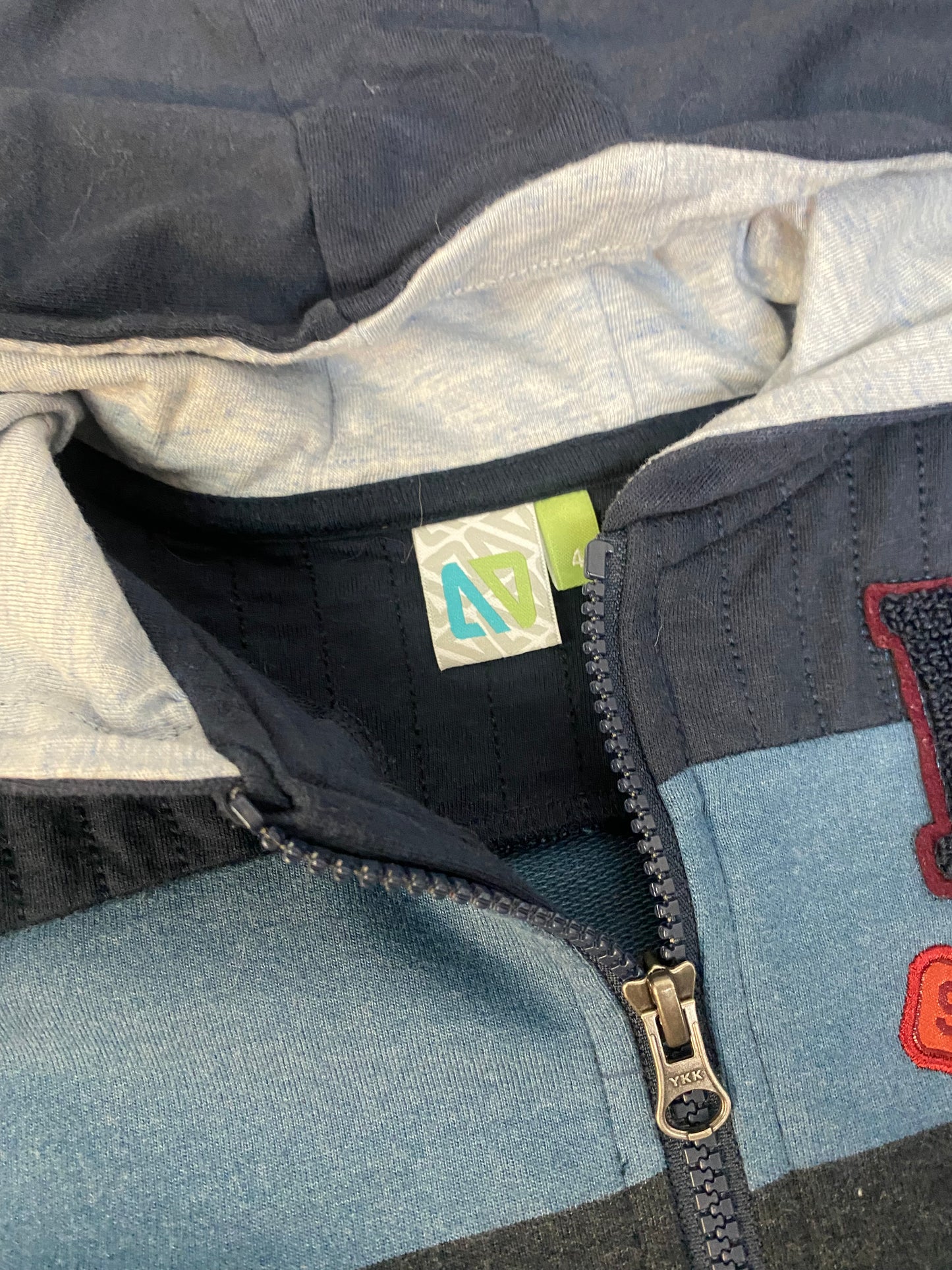 Friperie - veste capuchon - nano - 4 ans - navy/blue