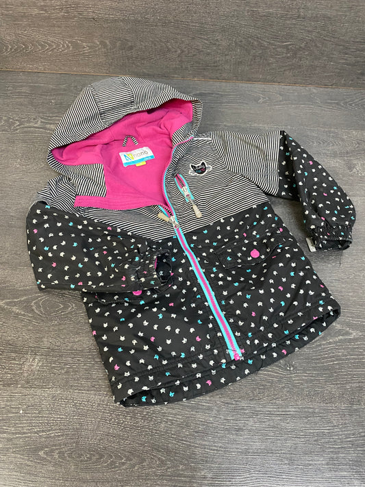 Friperie - manteau automne - noir et fuschia - nano - 5 ans