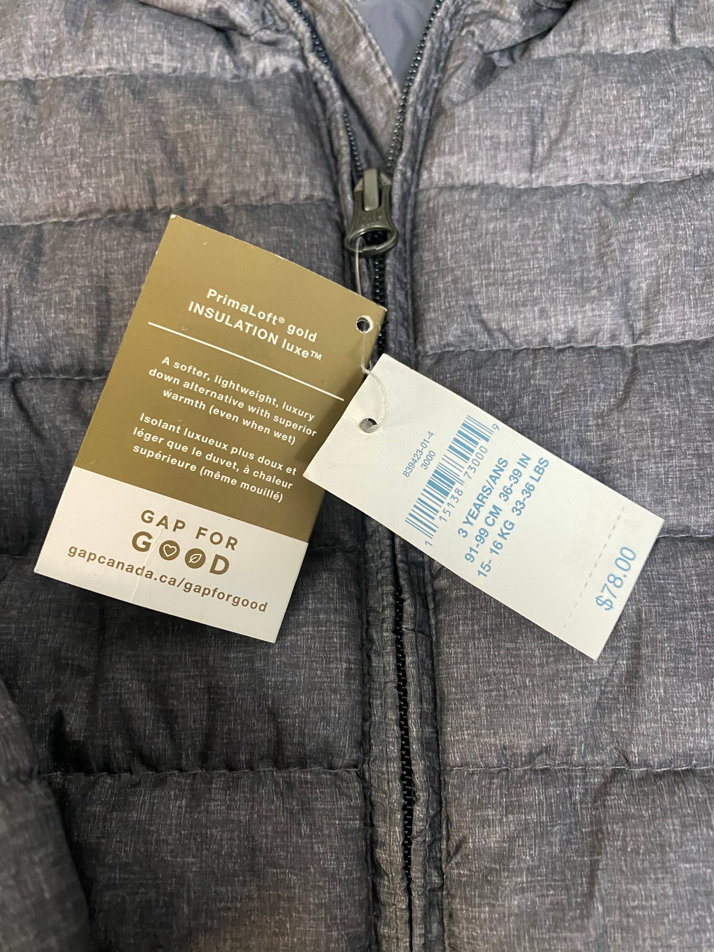 Manteau doudoune - gap - 3 ans - neuf