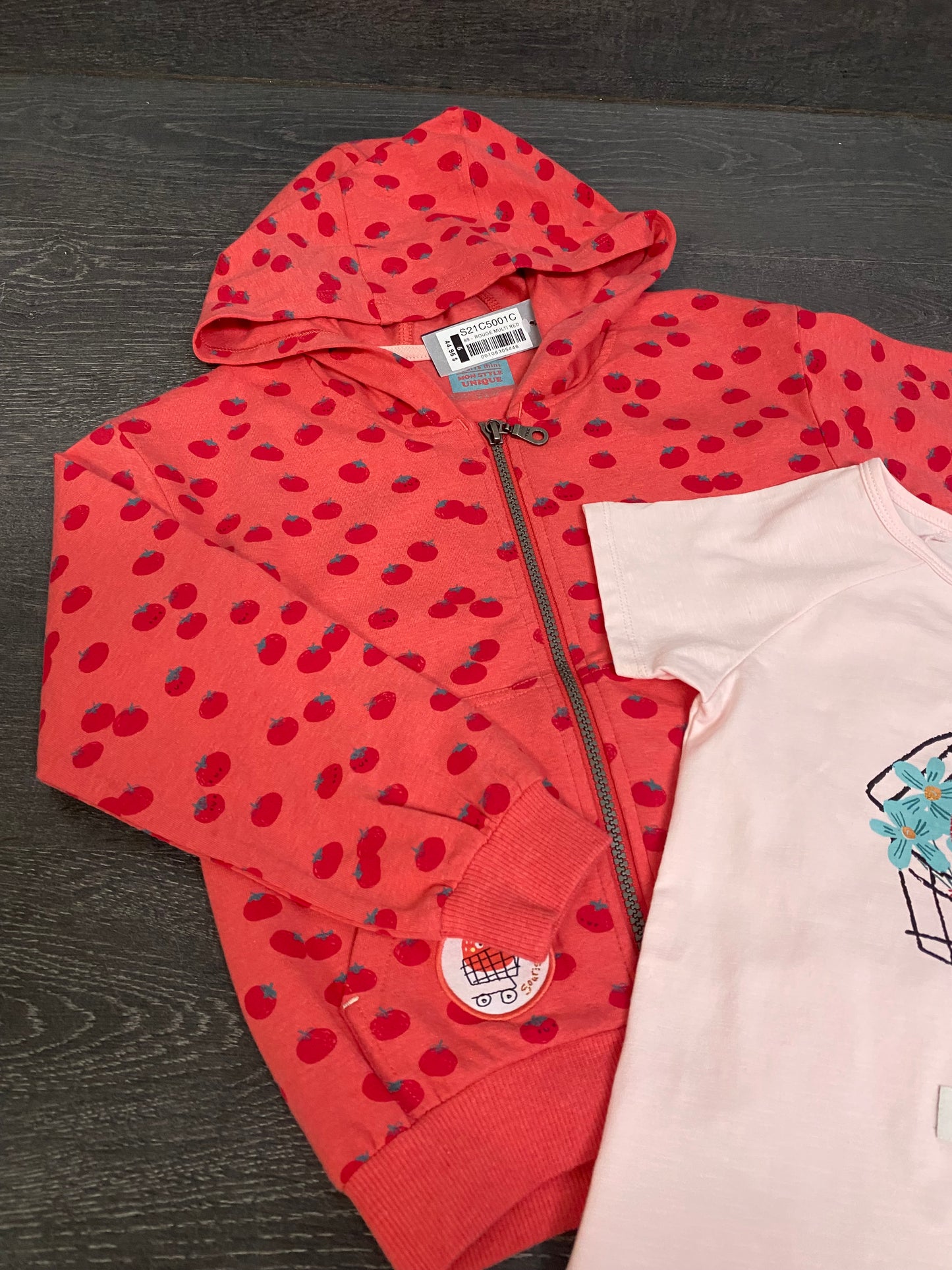 Veste et t-shirt - collection tomates - souris mini - 5 ans