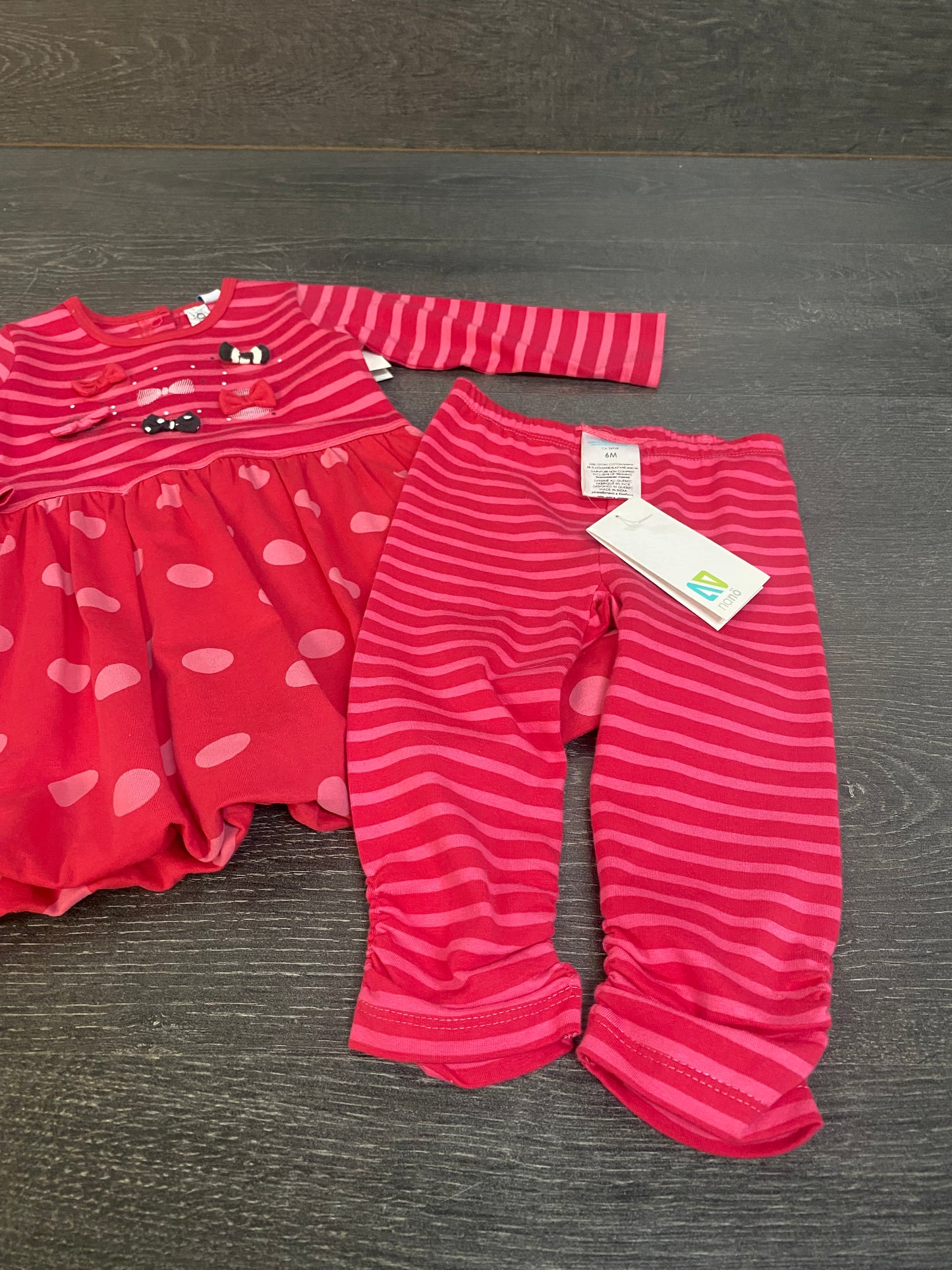 Ensemble nano - 6 mois - robe tunique et legging -