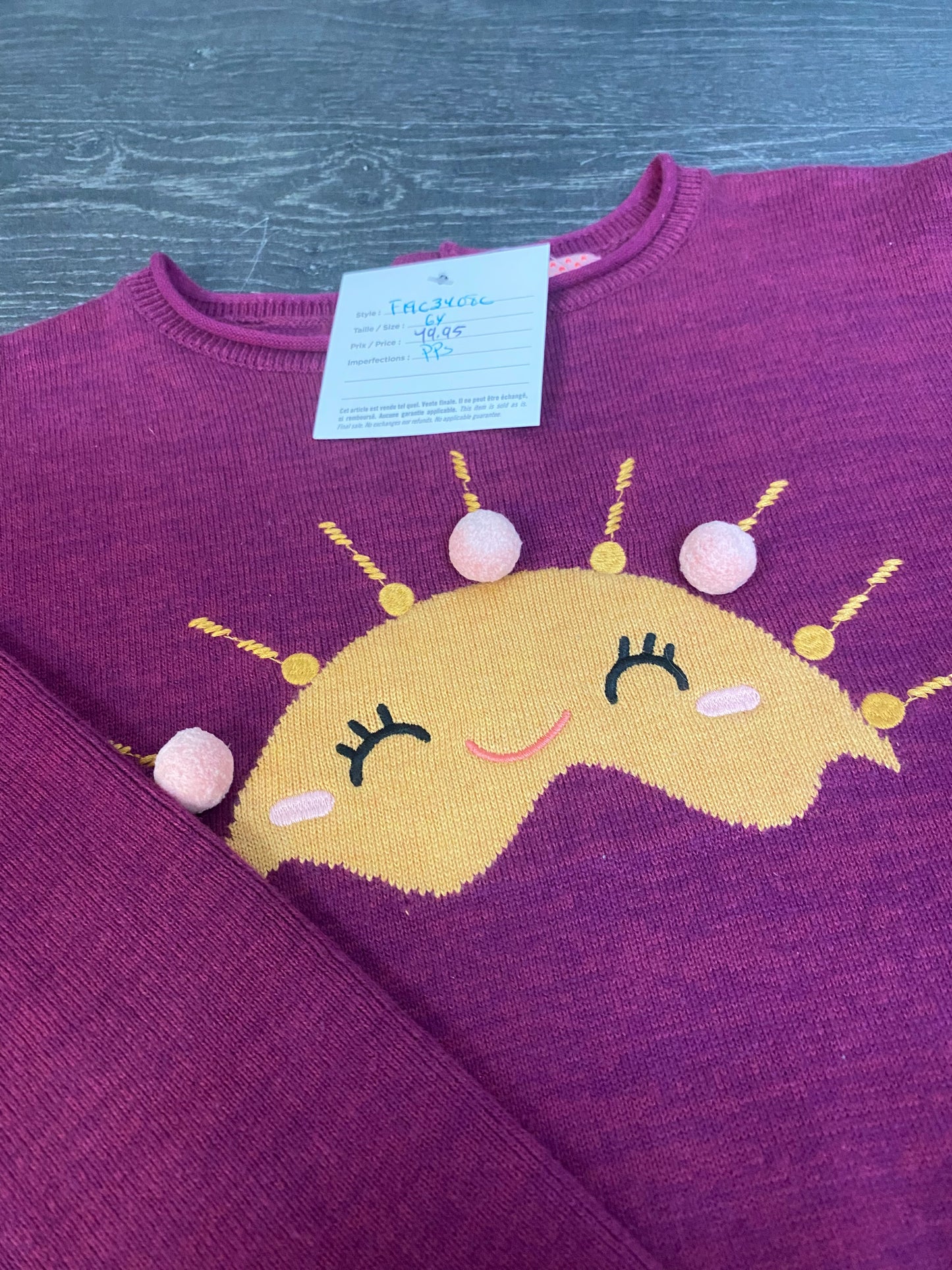 Tunique tricot - echantillon neuf - 6 ans
