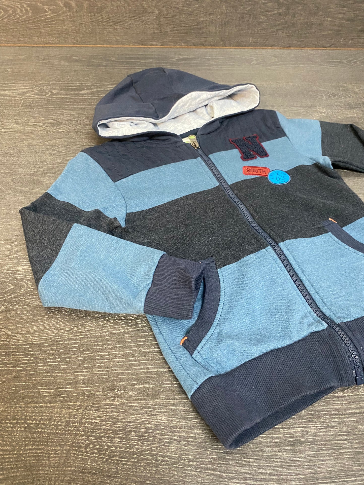 Friperie - veste capuchon - nano - 4 ans - navy/blue