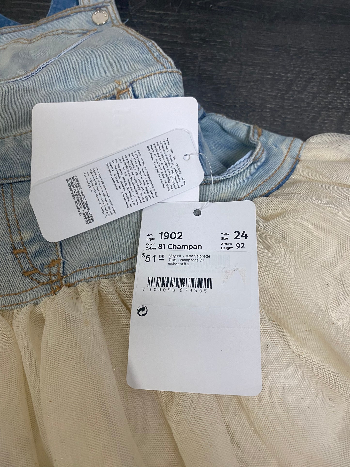đ Mayoral - jumper jupe tutu - 24 mois  - neuve