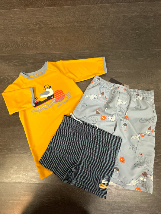 trio rashguard et 2 short maillot 12ans