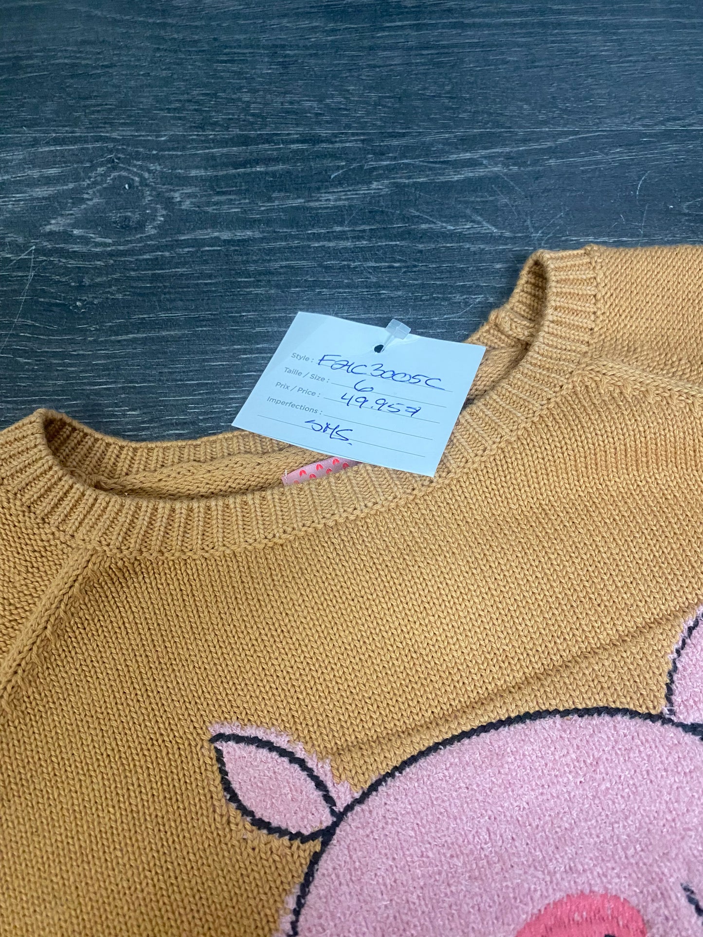 Tricot - neuf - echantillon - 6 ans -