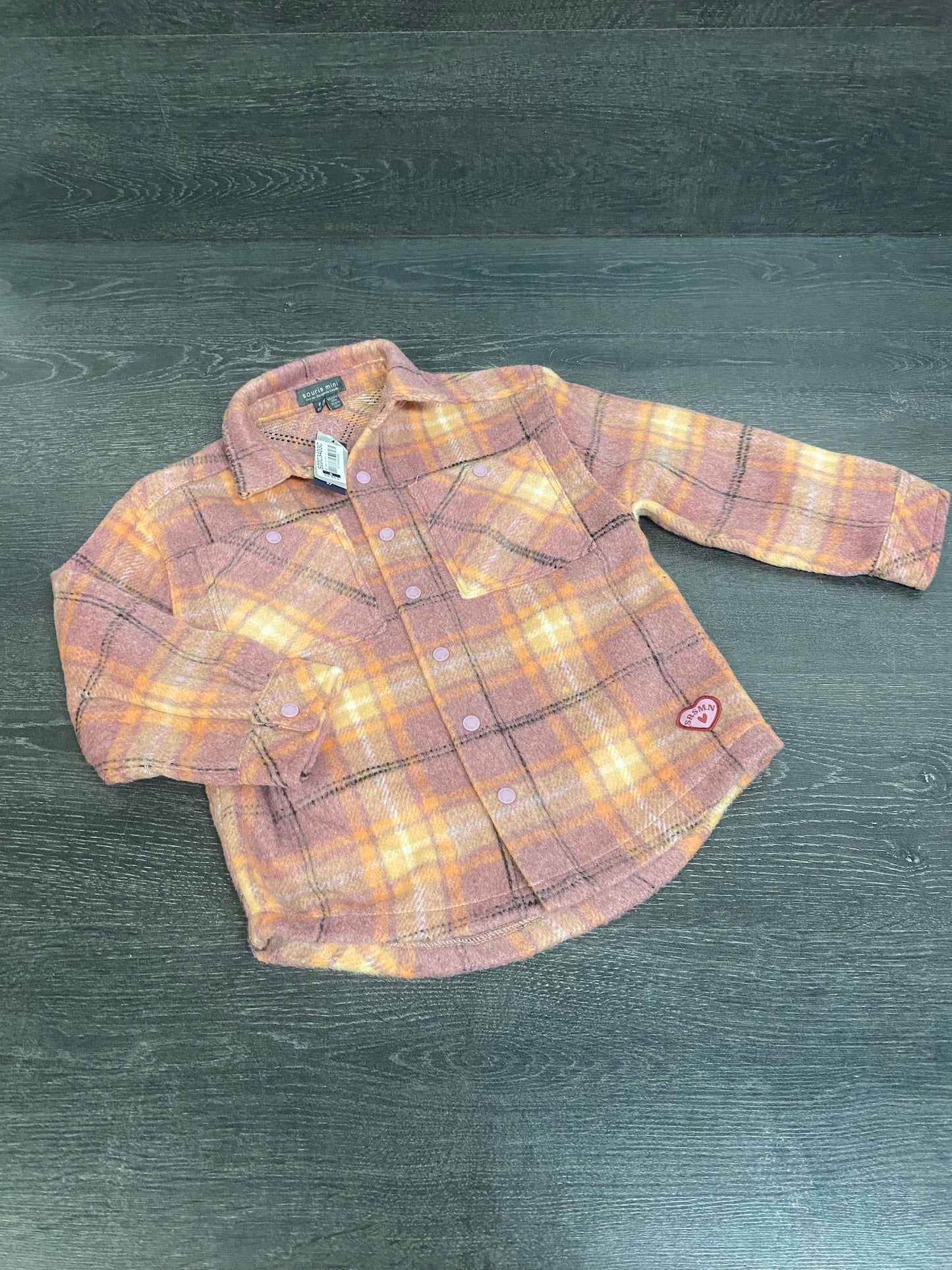 Veste en laine a carreaux - neuve - souris mini - 6 ans