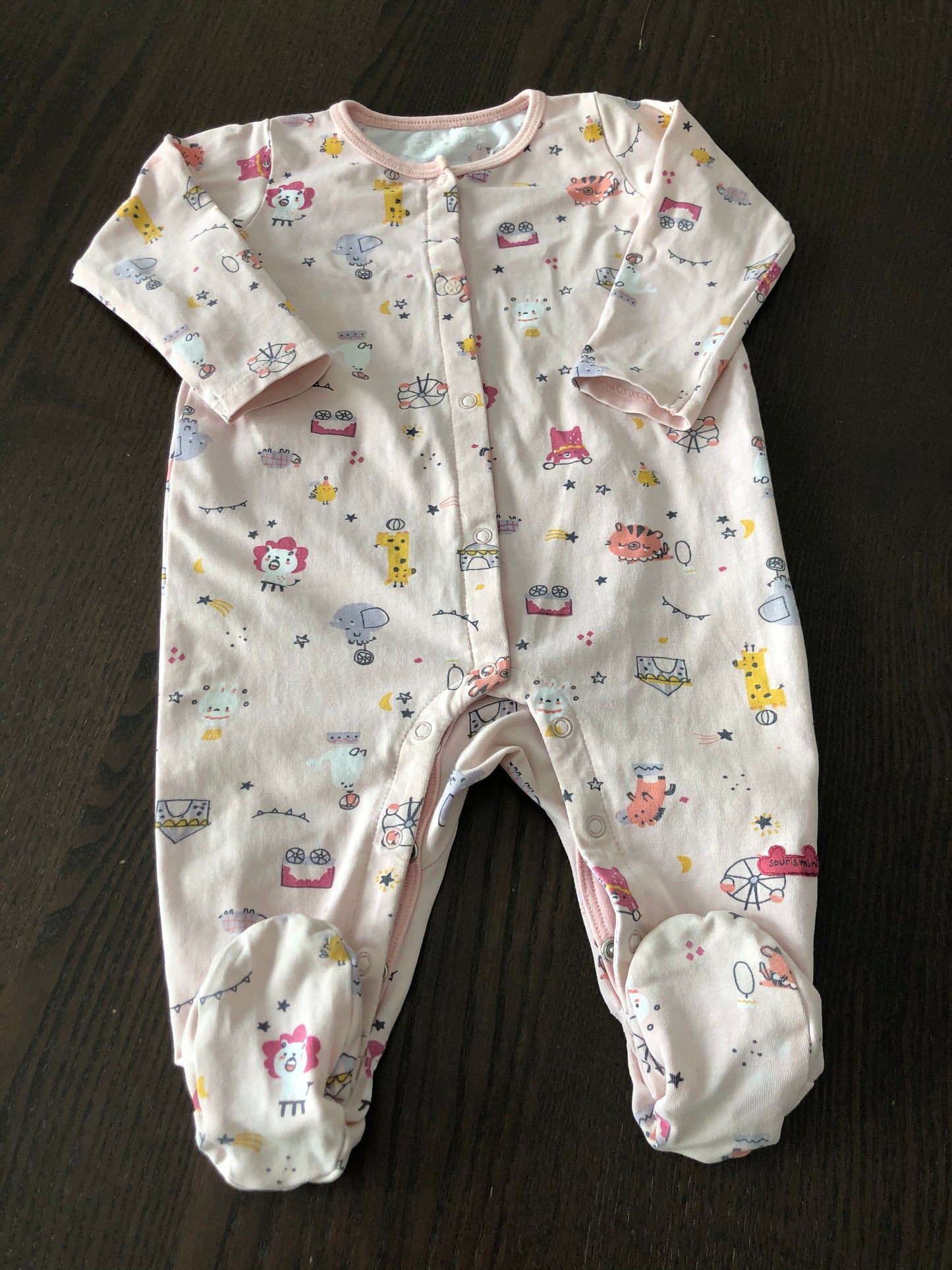 Friperie - pyjama - souris mini - 6-9 mois - reprisé
