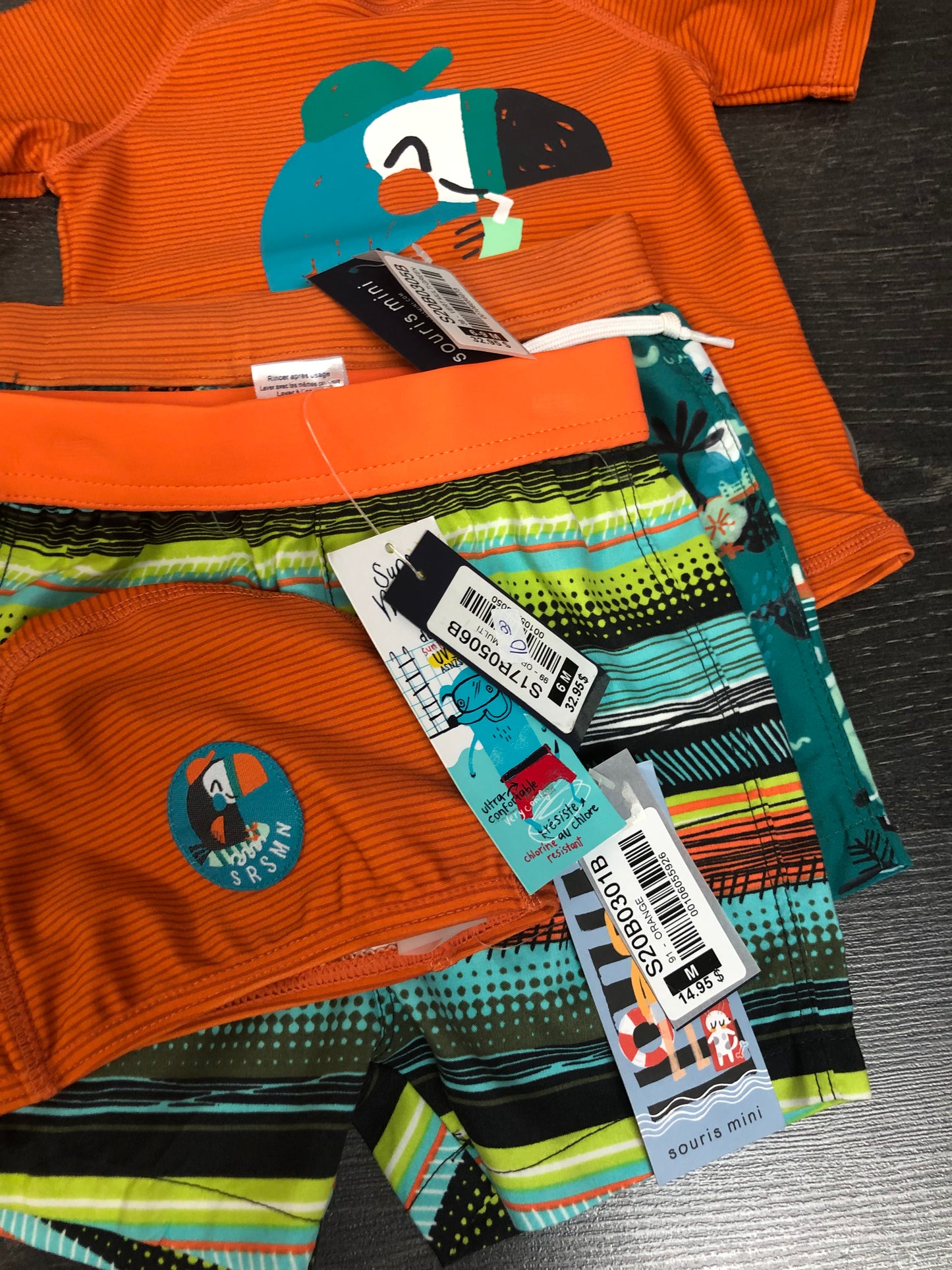 PROMO 35$ - Ensemble maillot - bebe - souris mini - 6-9 mois