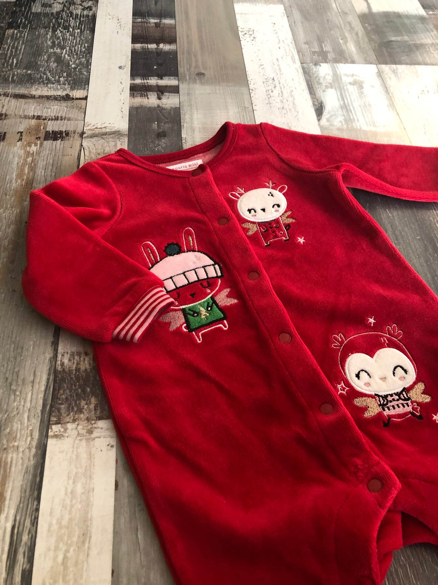 Pyjama velours - souris mini - voir les grandeurs