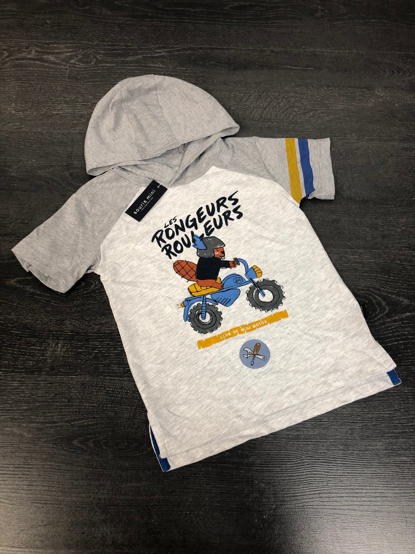 Manches courtes capuchon - souris mini - 3 ans