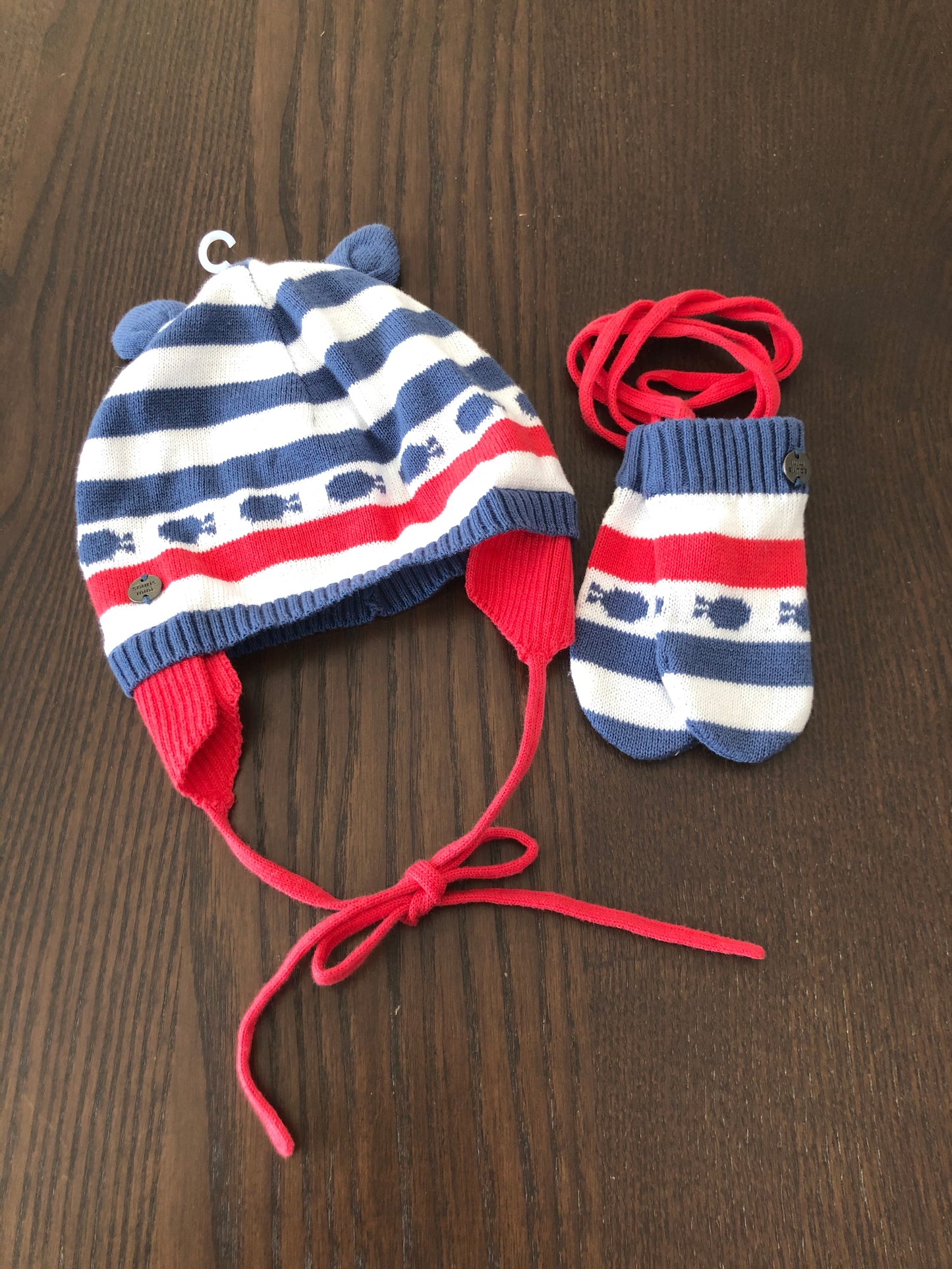Duo bonnet tricot et mitts - souris mini - nn-1 mois