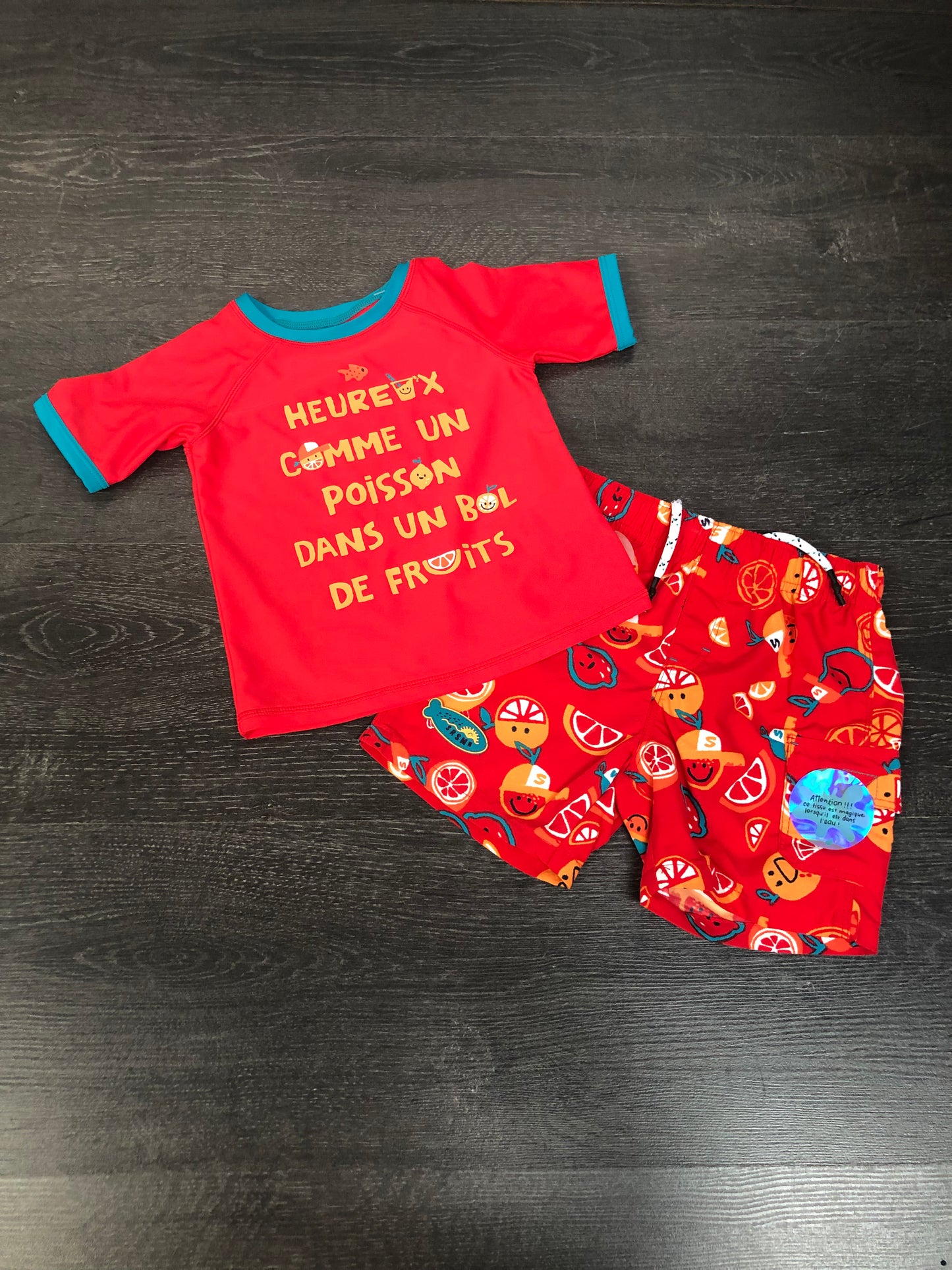 PROMO 20$ - rashguard et short - bebe - voir les grandeurs