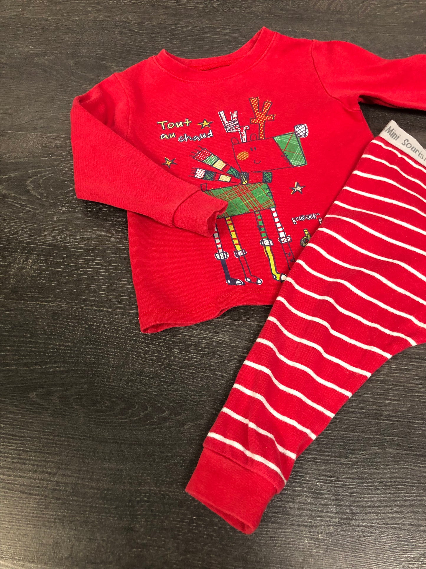 FRIPERIE - pyjama de noel - souris mini - 24 mois