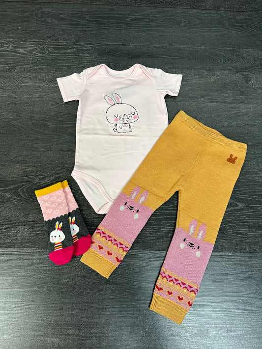 Ensemble petit lapin bébé fille 12-18 mois