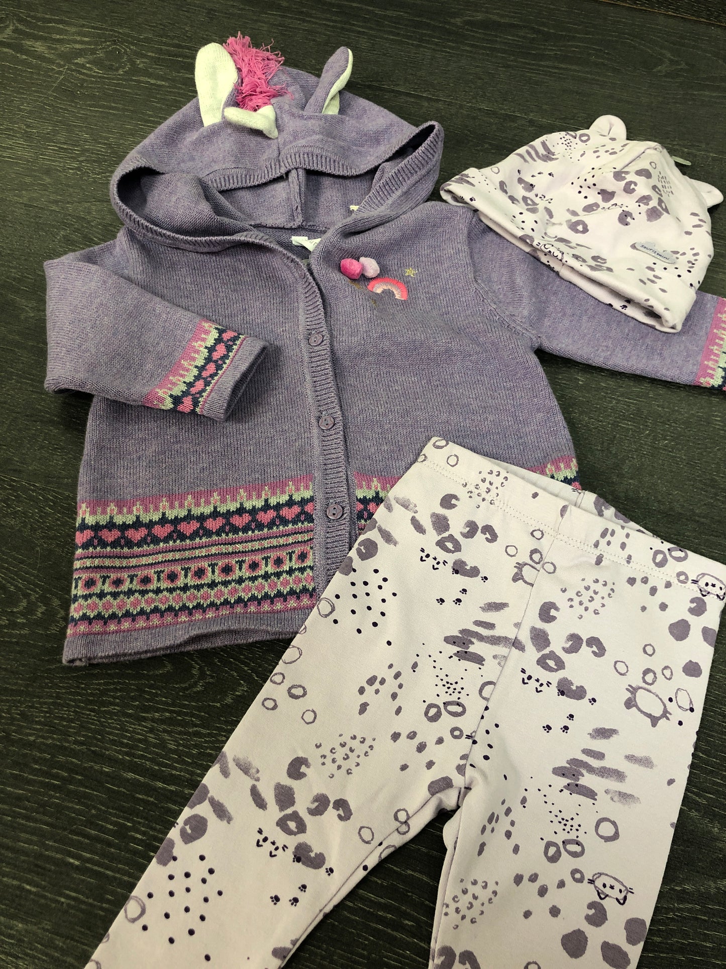 Veste, legging et bonnet - souris mini - 6-9 mois et med bebe