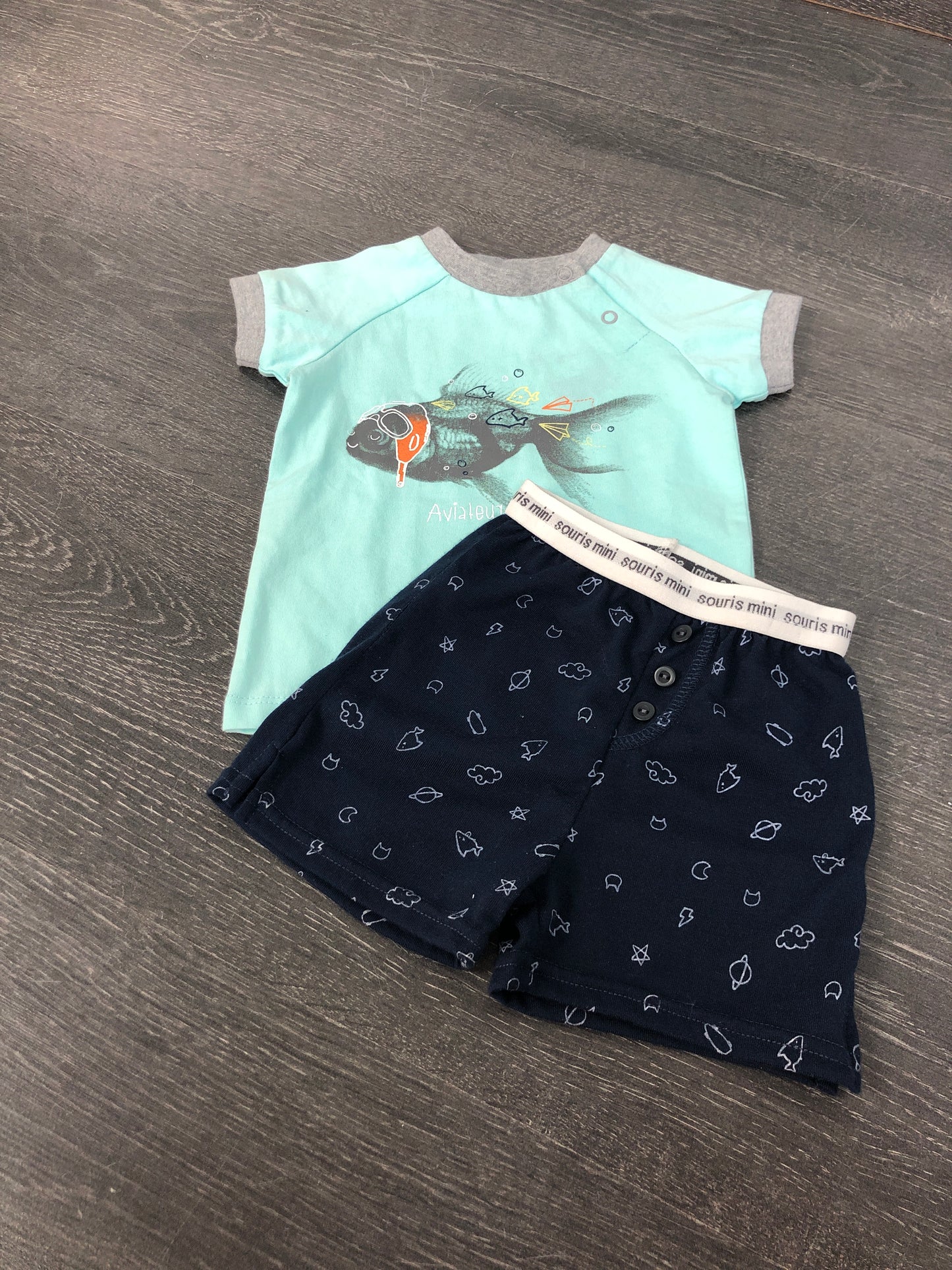 Pyjama court - souris mini - 3-6 mois