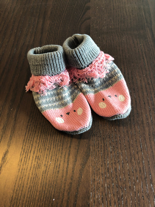 Pantouffles tricot - souris mini - 6-12 mois