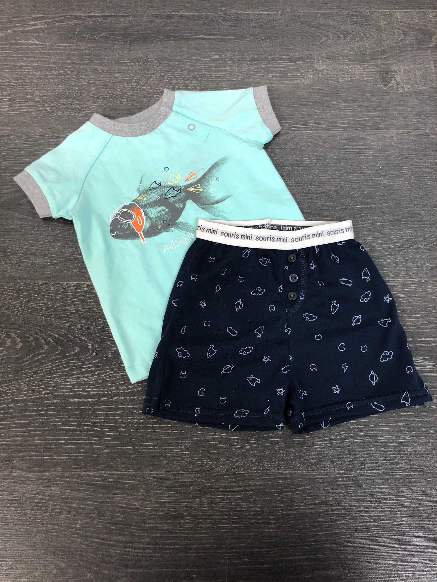 Pyjama court - souris mini - 3-6 mois