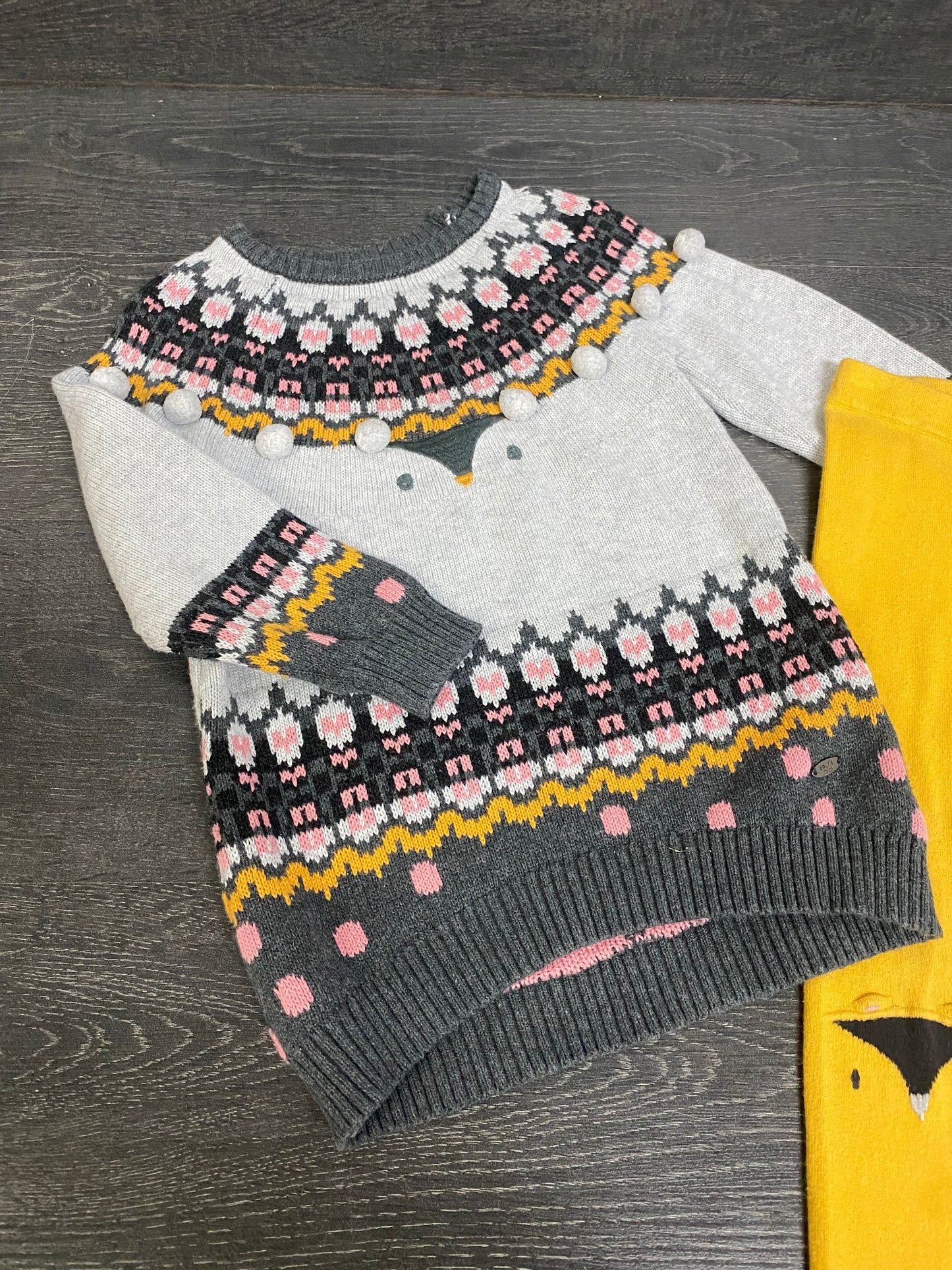 Friperie - tunique tricot et legging tricot - 3 ans