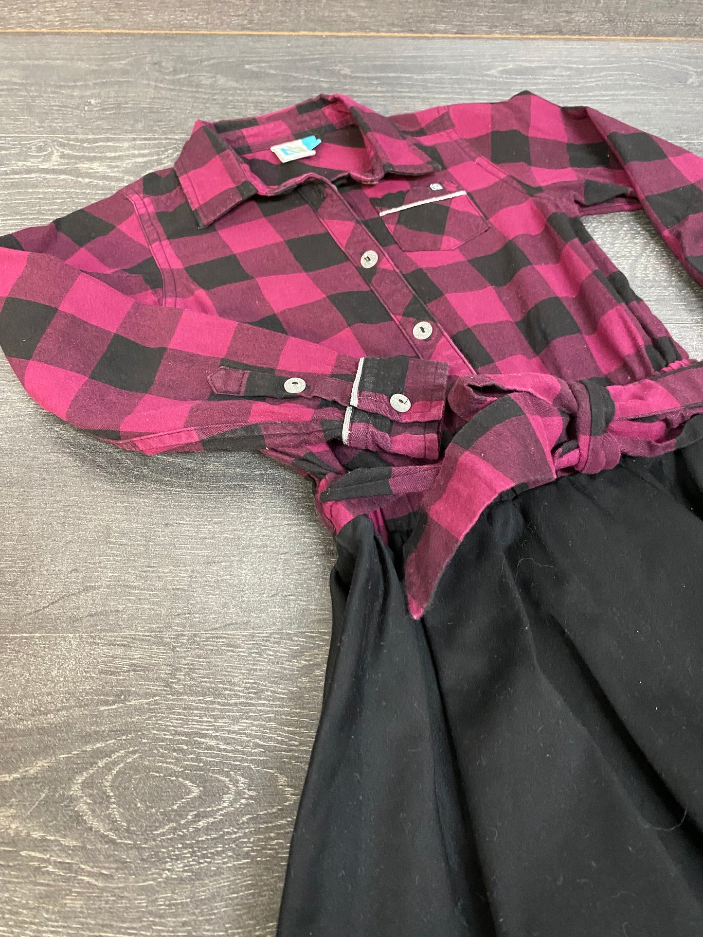 Friperie - robe - nano - 4 ans - noir et fuschia