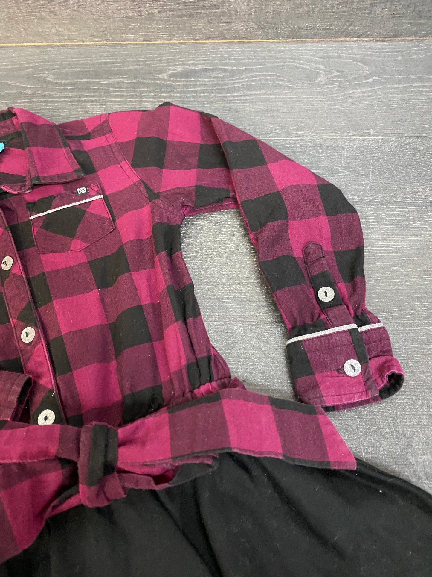Friperie - robe - nano - 4 ans - noir et fuschia