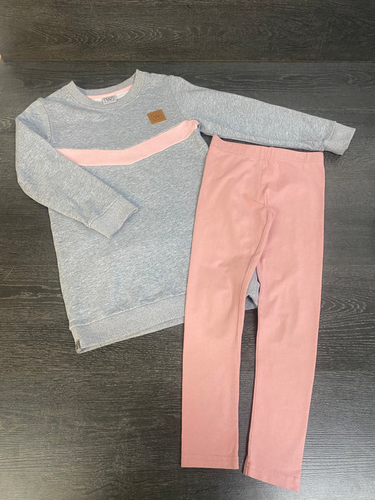 Friperie - tunique will and you et legging osh kosh -7 ans - bel etat