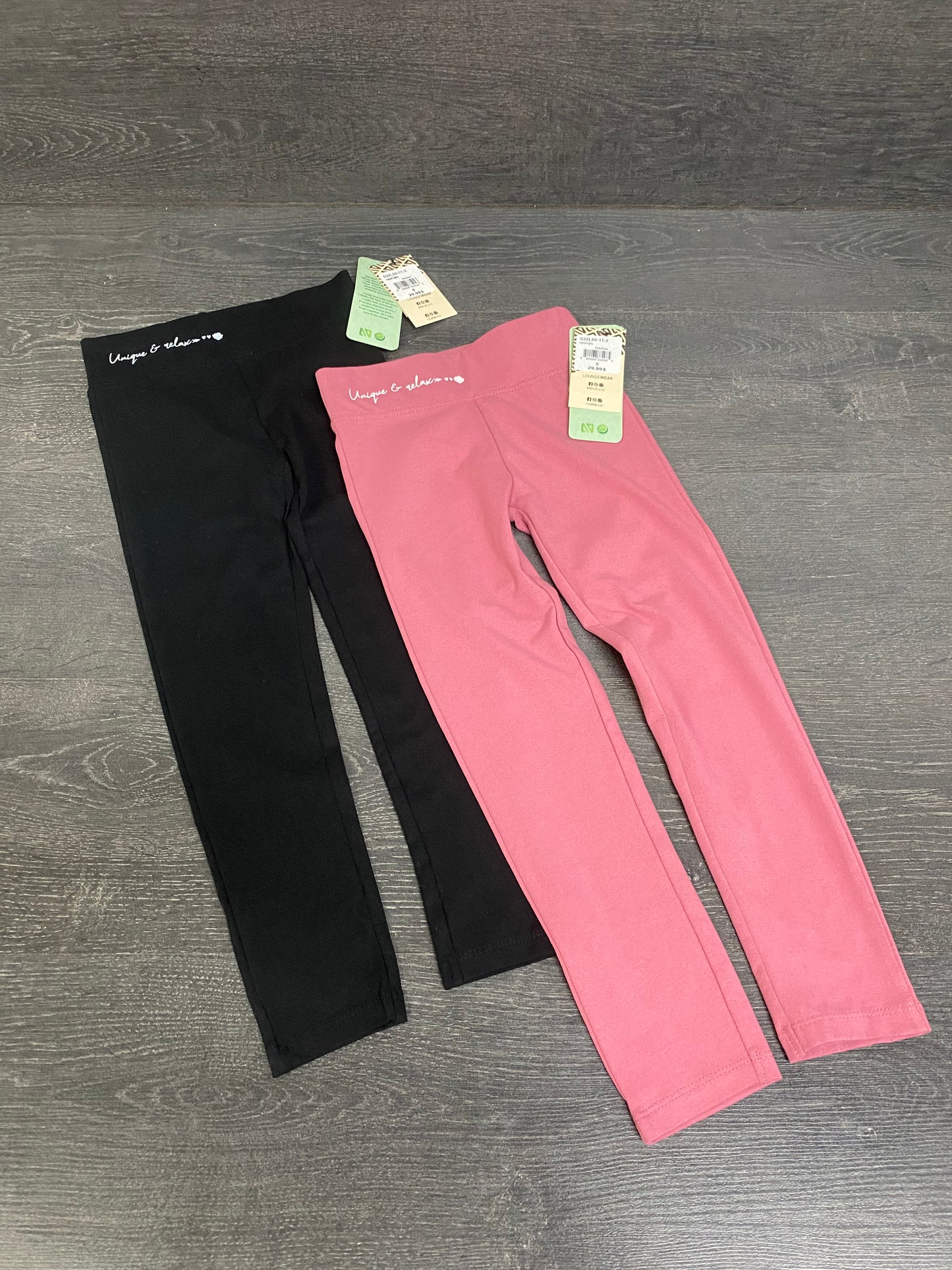 Duo legging - nano - 5 ans - noir et rose