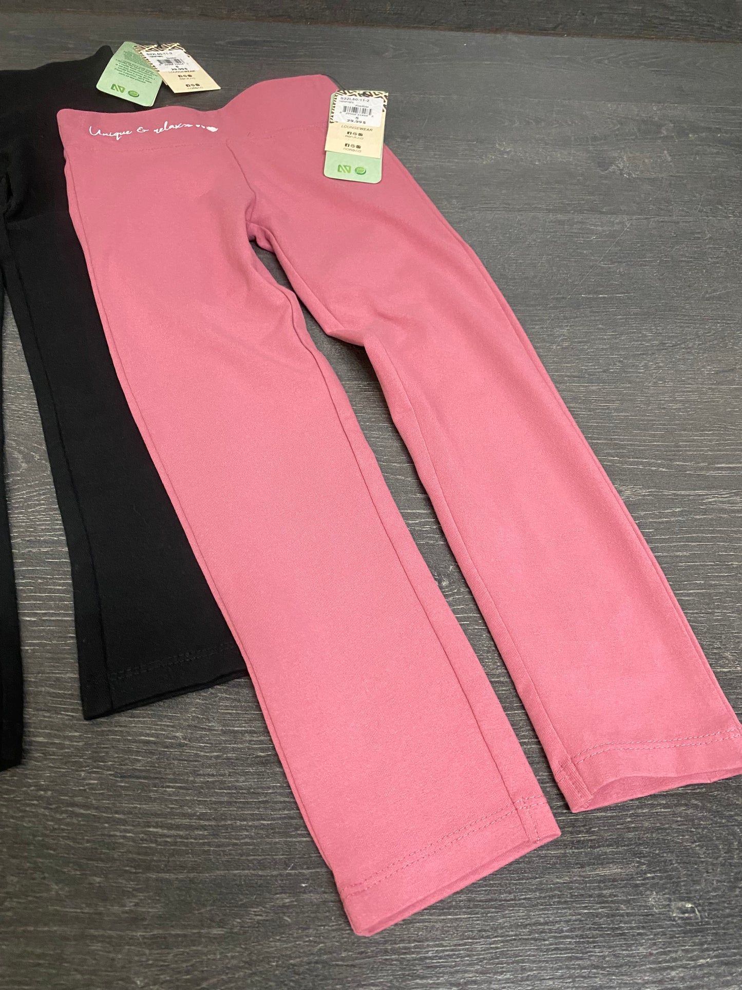 Duo legging - nano - 5 ans - noir et rose