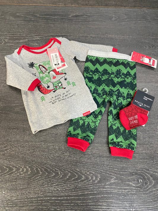 Pyjama unisexe - sourismini - 3 mois et petit bas 3-6 mois